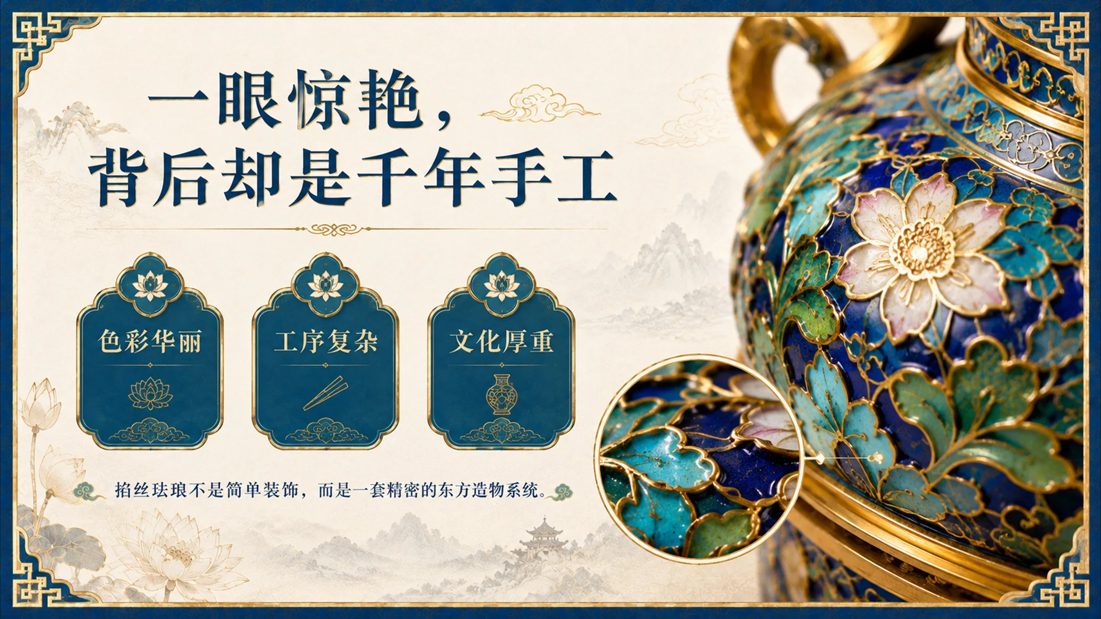 东方瑰宝珐琅华章景泰蓝掐丝工艺介绍PPT - 预览图1