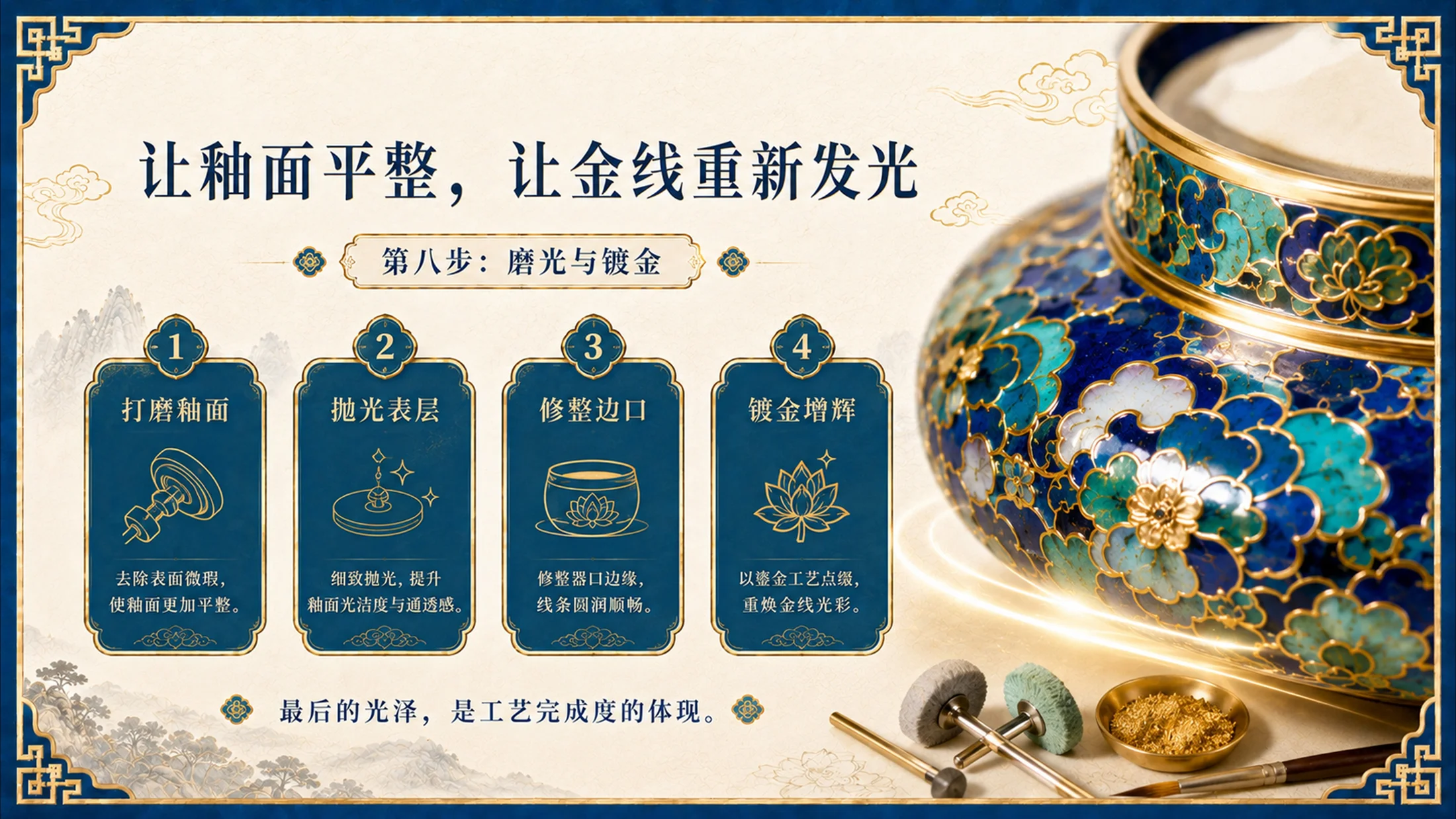 东方瑰宝珐琅华章景泰蓝掐丝工艺介绍PPT - 预览图11