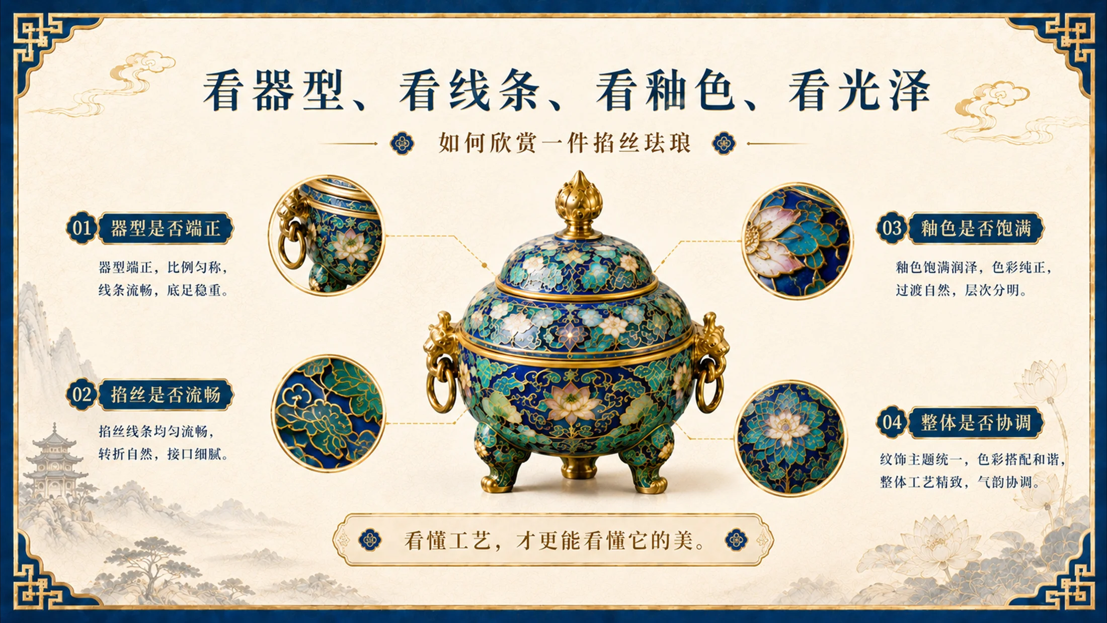 东方瑰宝珐琅华章景泰蓝掐丝工艺介绍PPT - 预览图12