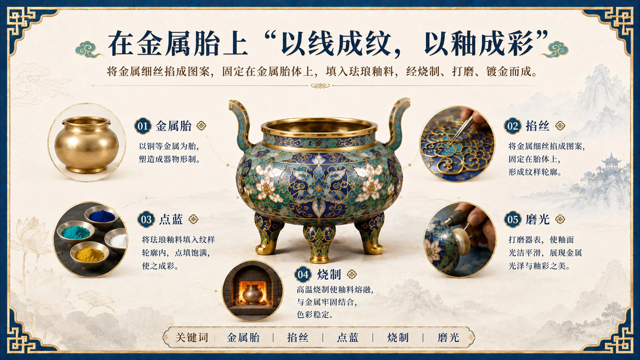 东方瑰宝珐琅华章景泰蓝掐丝工艺介绍PPT - 预览图2