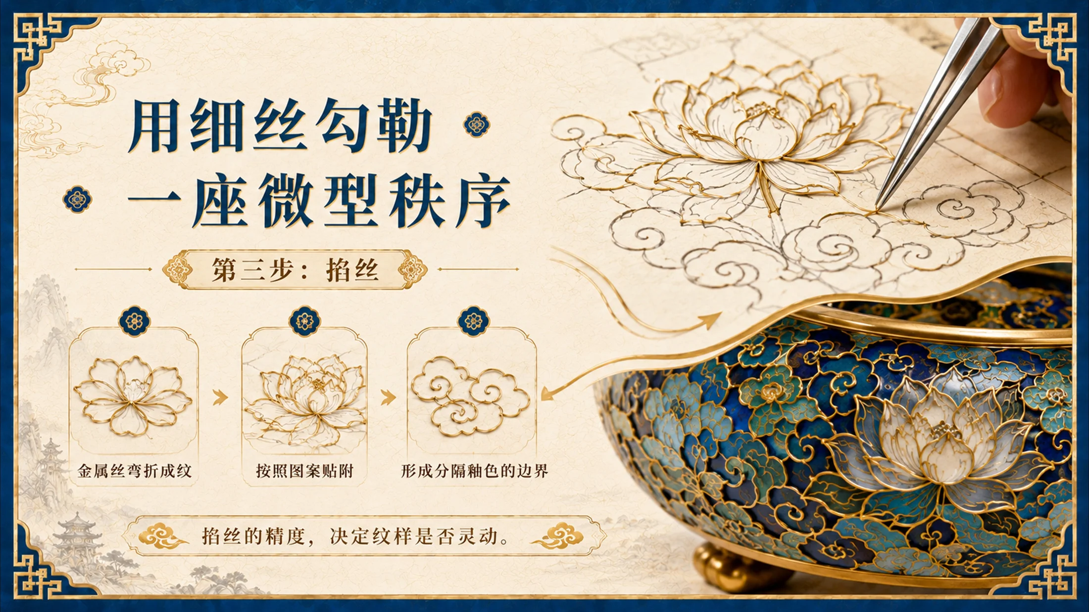 东方瑰宝珐琅华章景泰蓝掐丝工艺介绍PPT - 预览图9