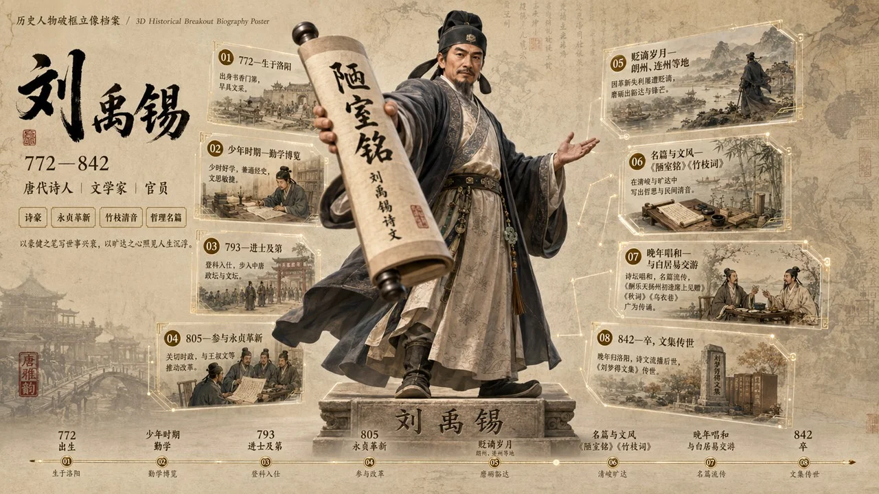 帅气的小学课本里的诗人3D全面简介PPT - 预览图15