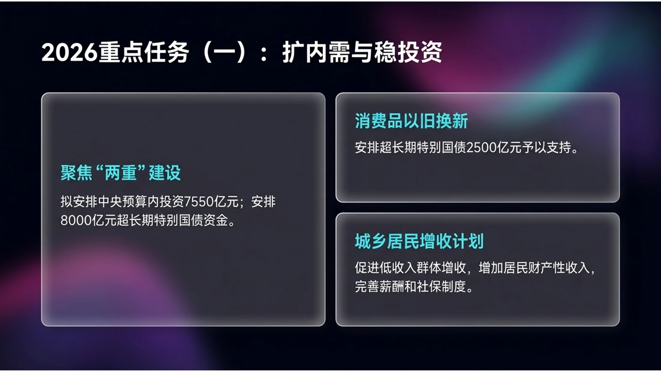 霓虹赛博毛玻璃光效科技风政府工作报告PPT - 预览图7