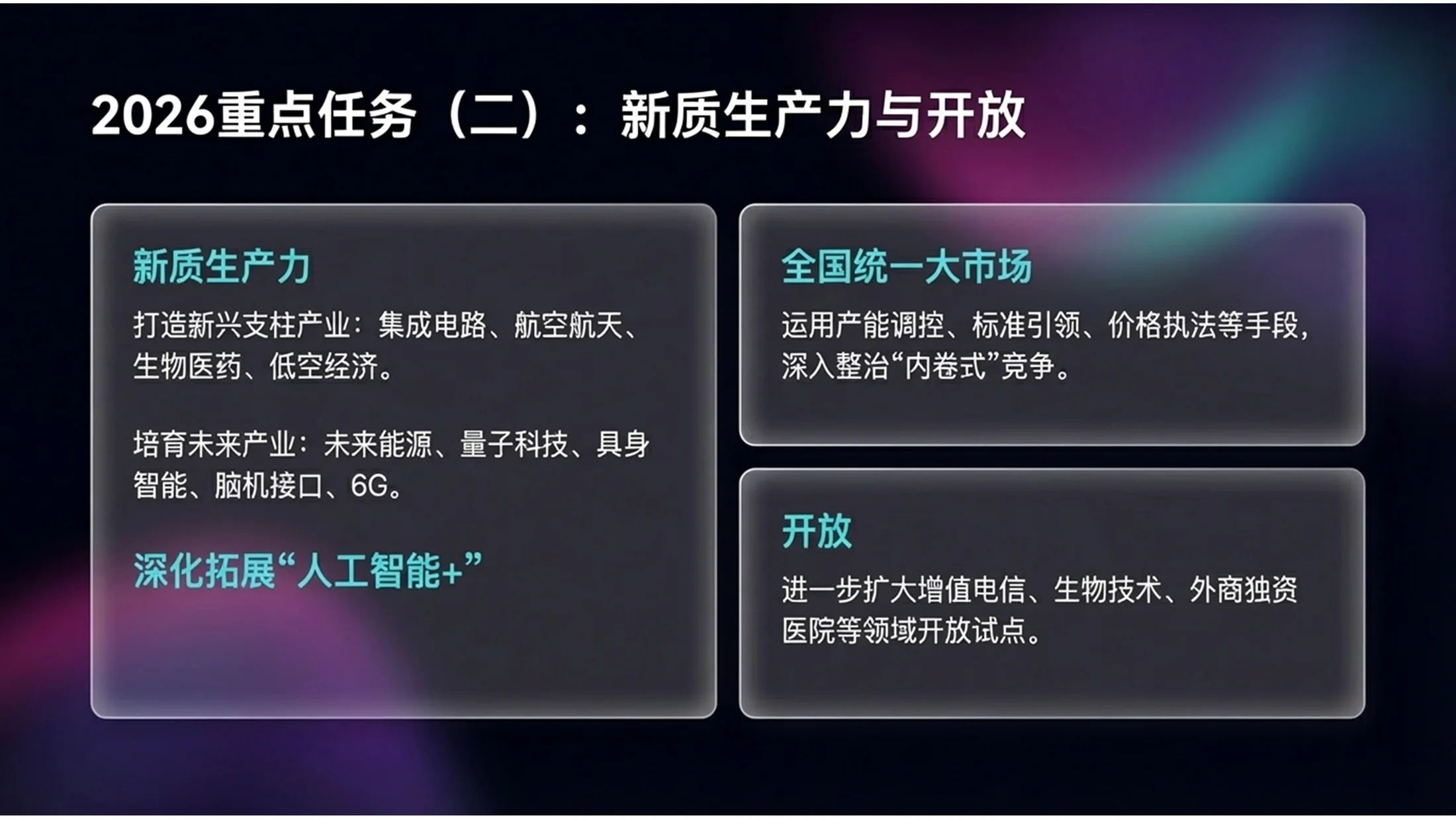 霓虹赛博毛玻璃光效科技风政府工作报告PPT - 预览图8
