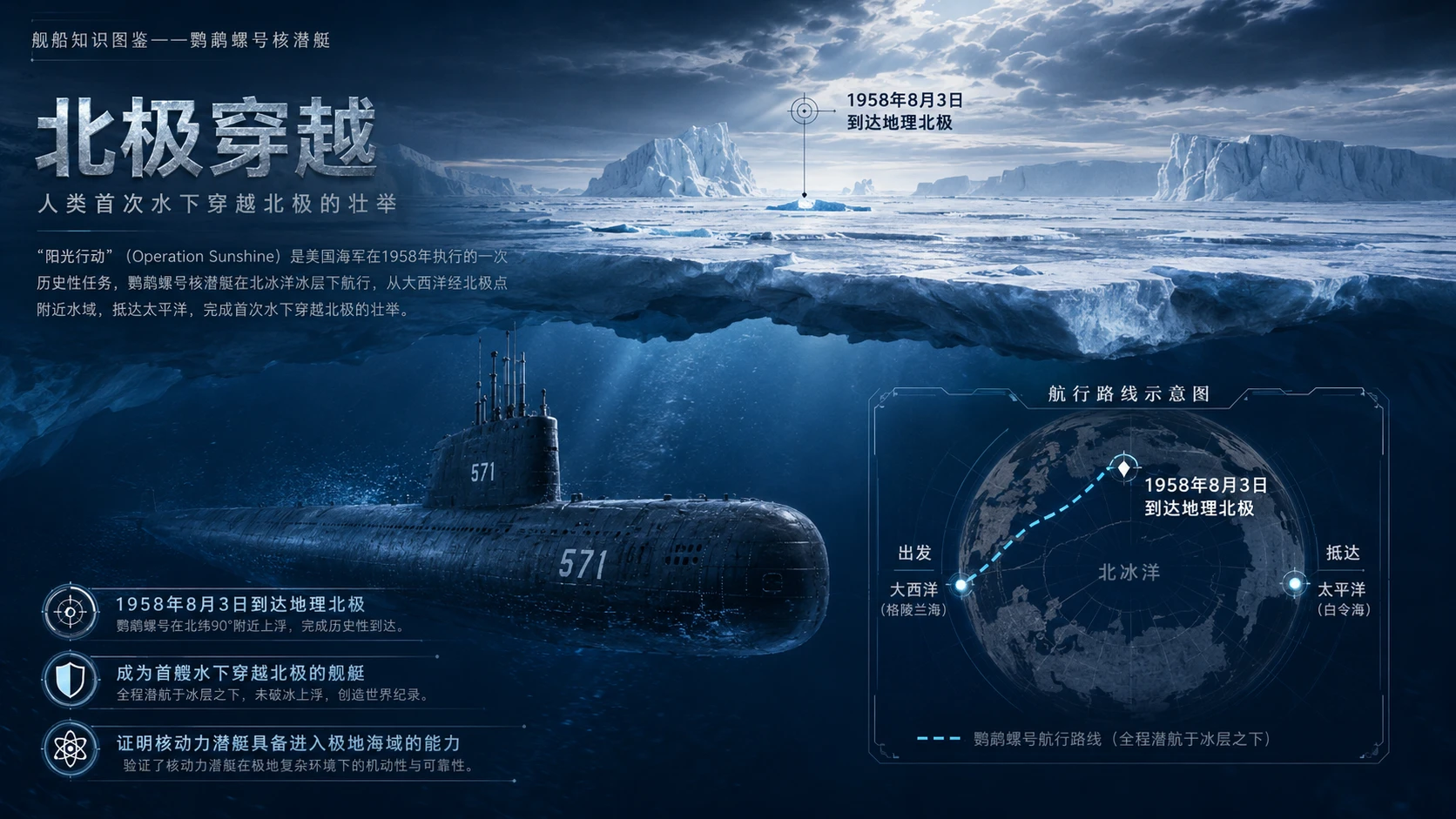 万物知识图鉴系列作品PPT——鹦鹉螺号核潜艇【4K】 - 预览图6