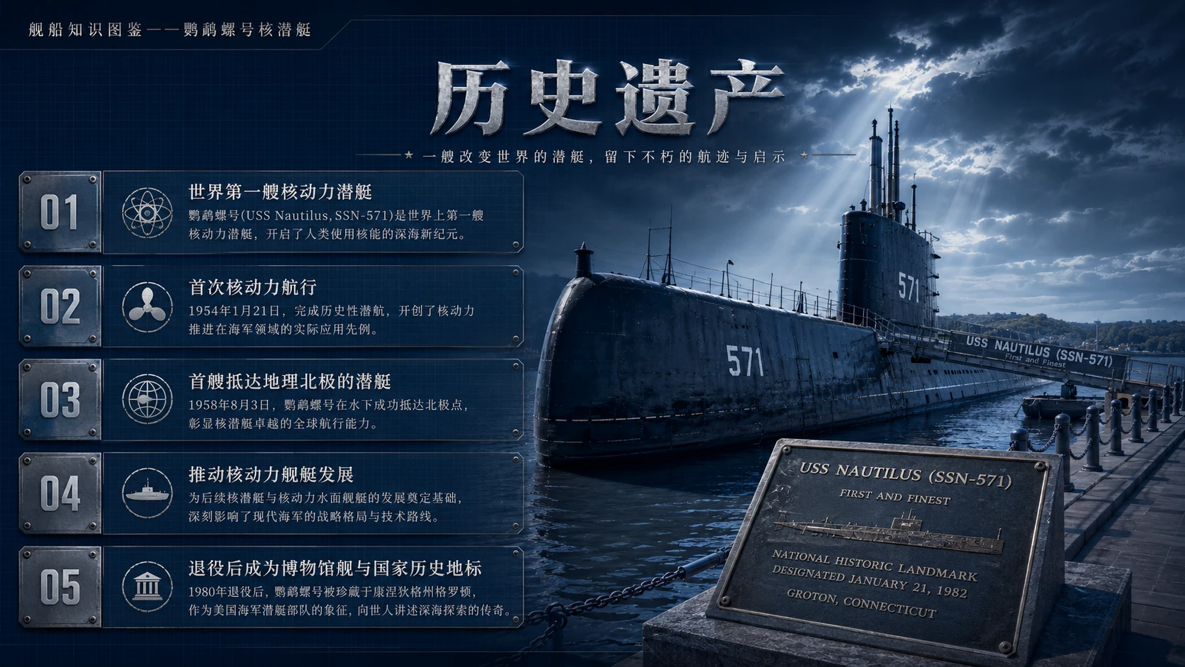 万物知识图鉴系列作品PPT——鹦鹉螺号核潜艇【4K】 - 预览图8
