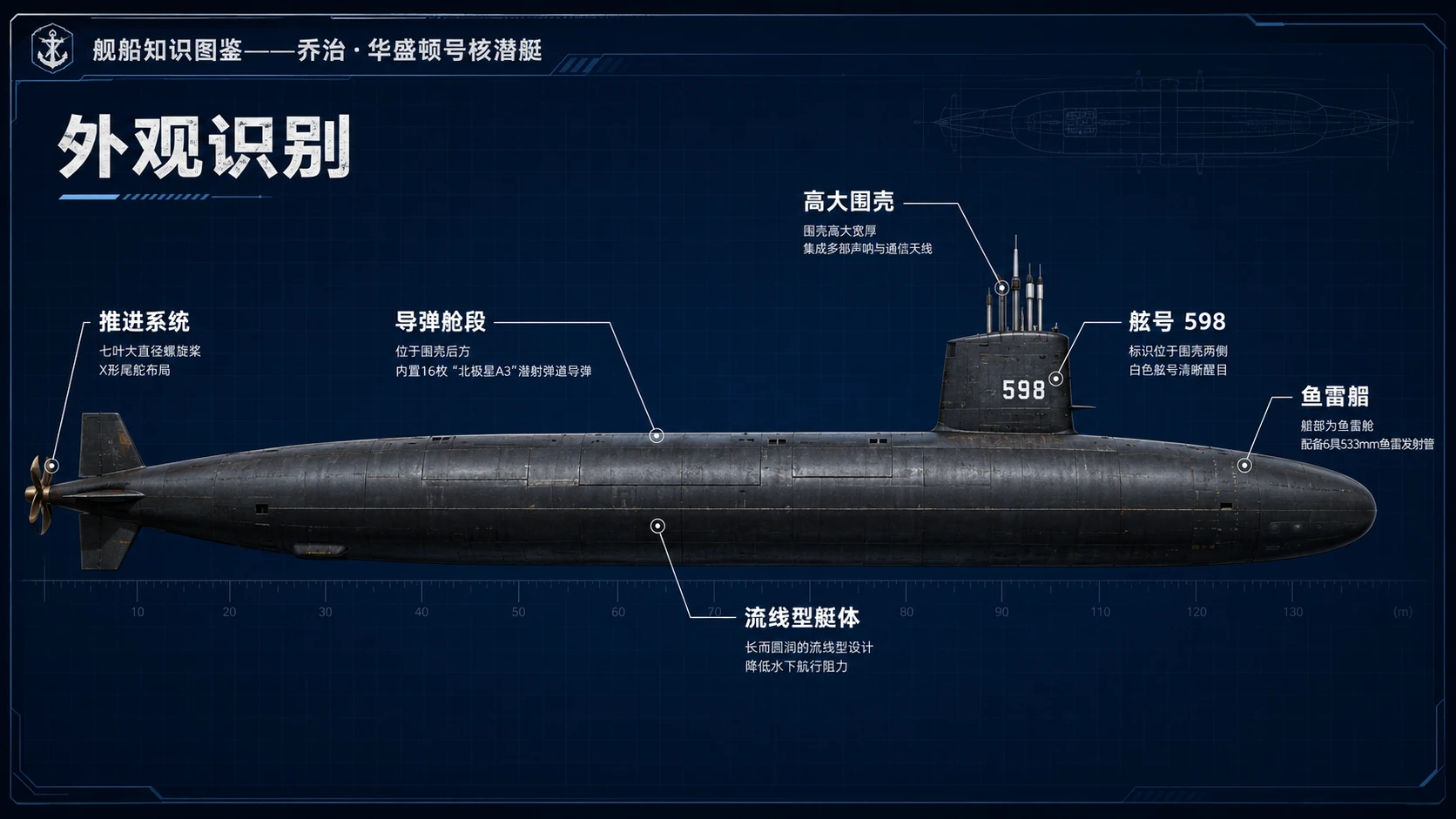 万物知识图鉴系列作品PPT——乔治·华盛顿号核潜艇【4K】 - 预览图1