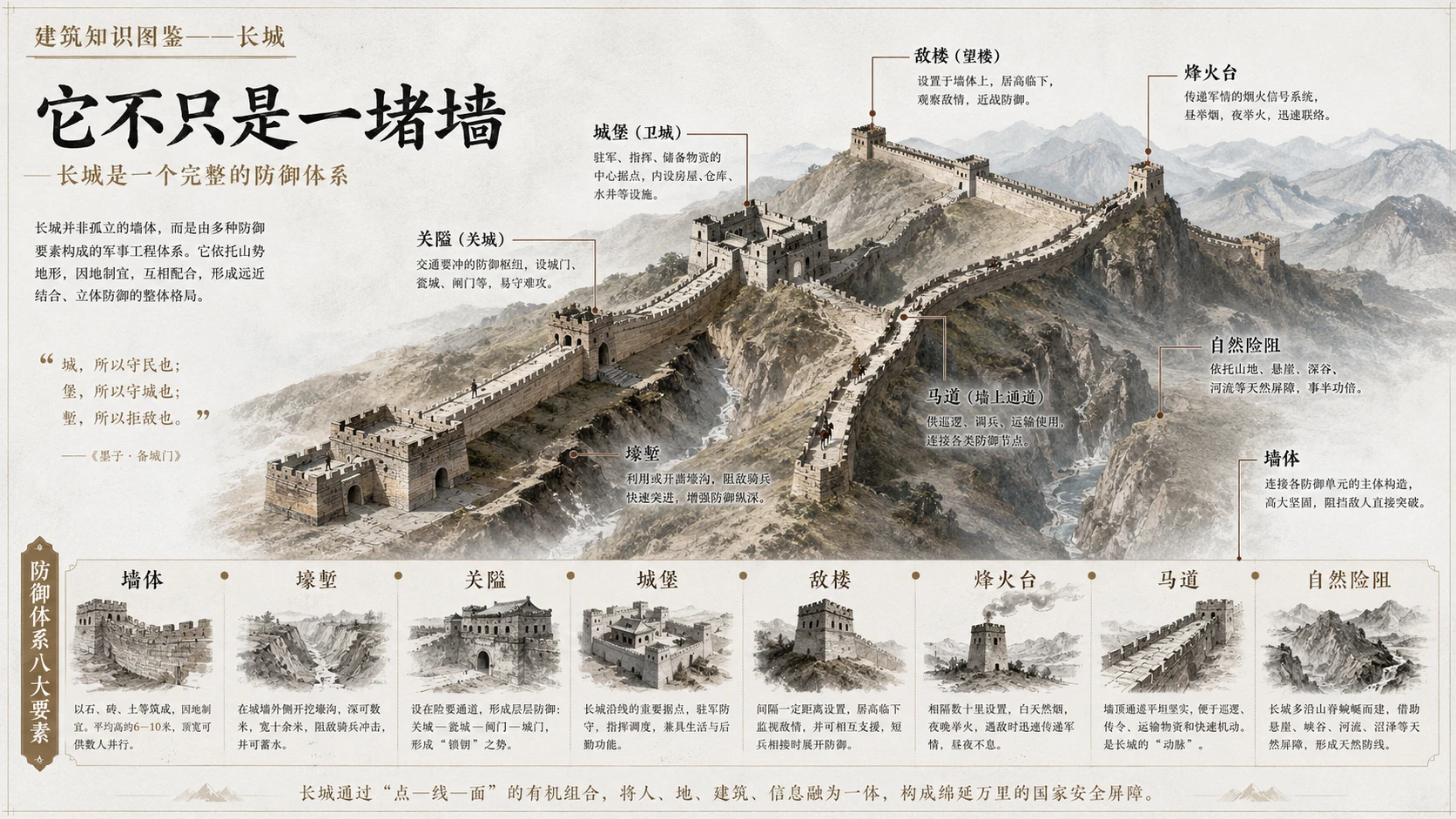 万物知识图鉴系列作品PPT——长城【4K】 - 预览图1