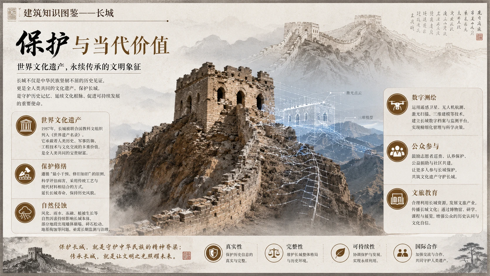 万物知识图鉴系列作品PPT——长城【4K】 - 预览图8