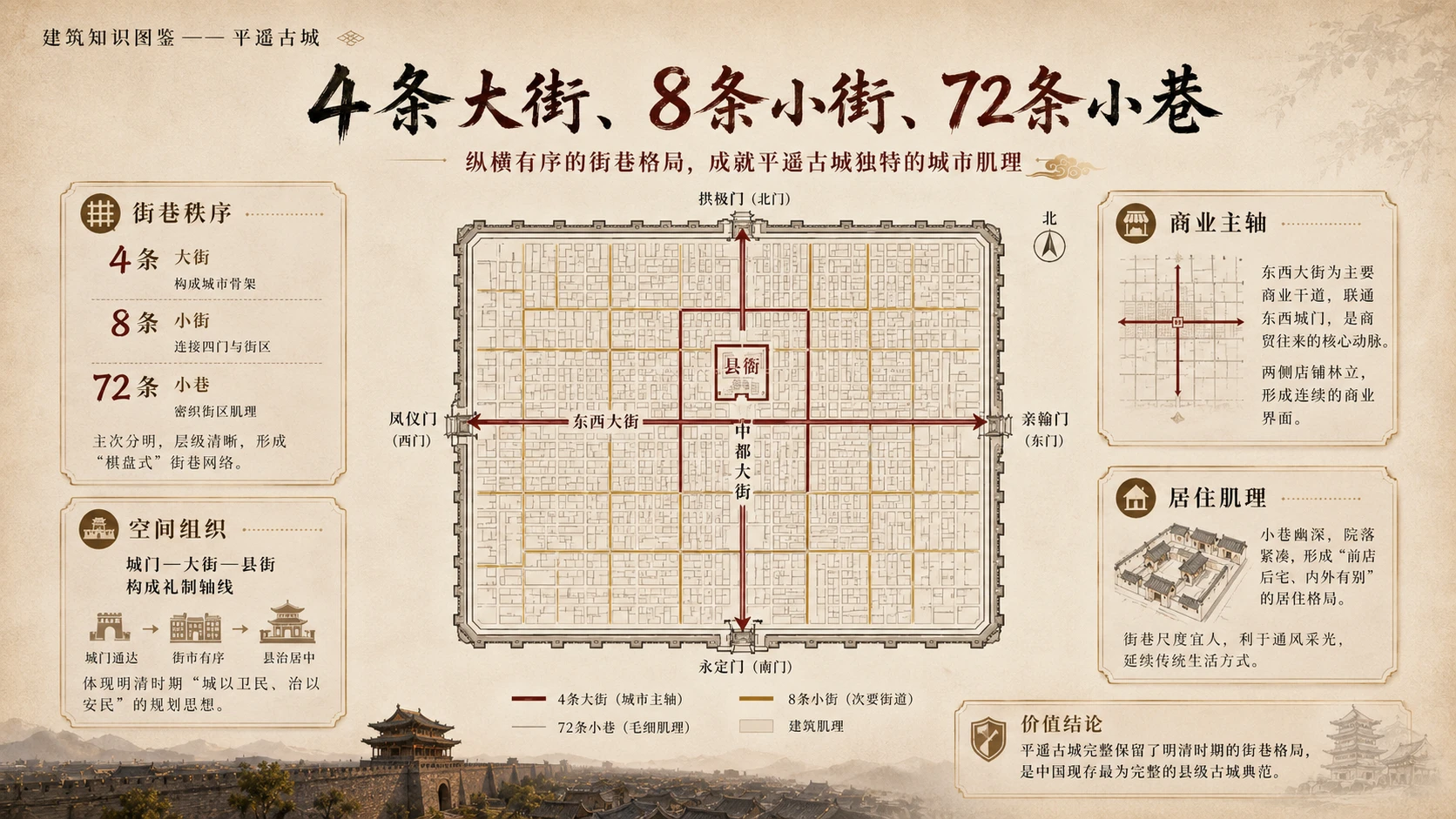 万物知识图鉴系列作品PPT——平遥古城【4K】 - 预览图3