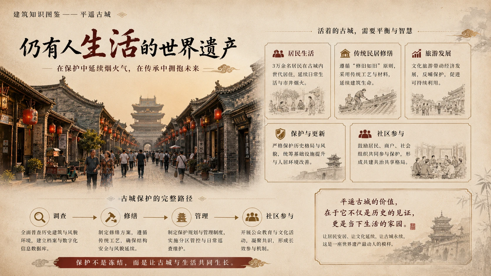 万物知识图鉴系列作品PPT——平遥古城【4K】 - 预览图7