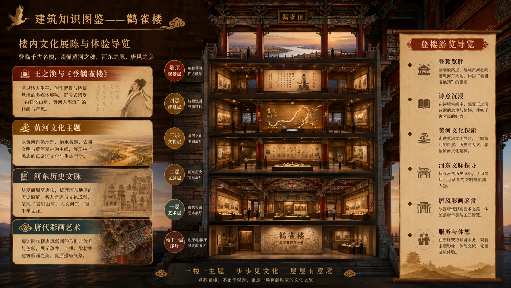 万物知识图鉴系列作品PPT——鹳雀楼【4K】 - 预览图6