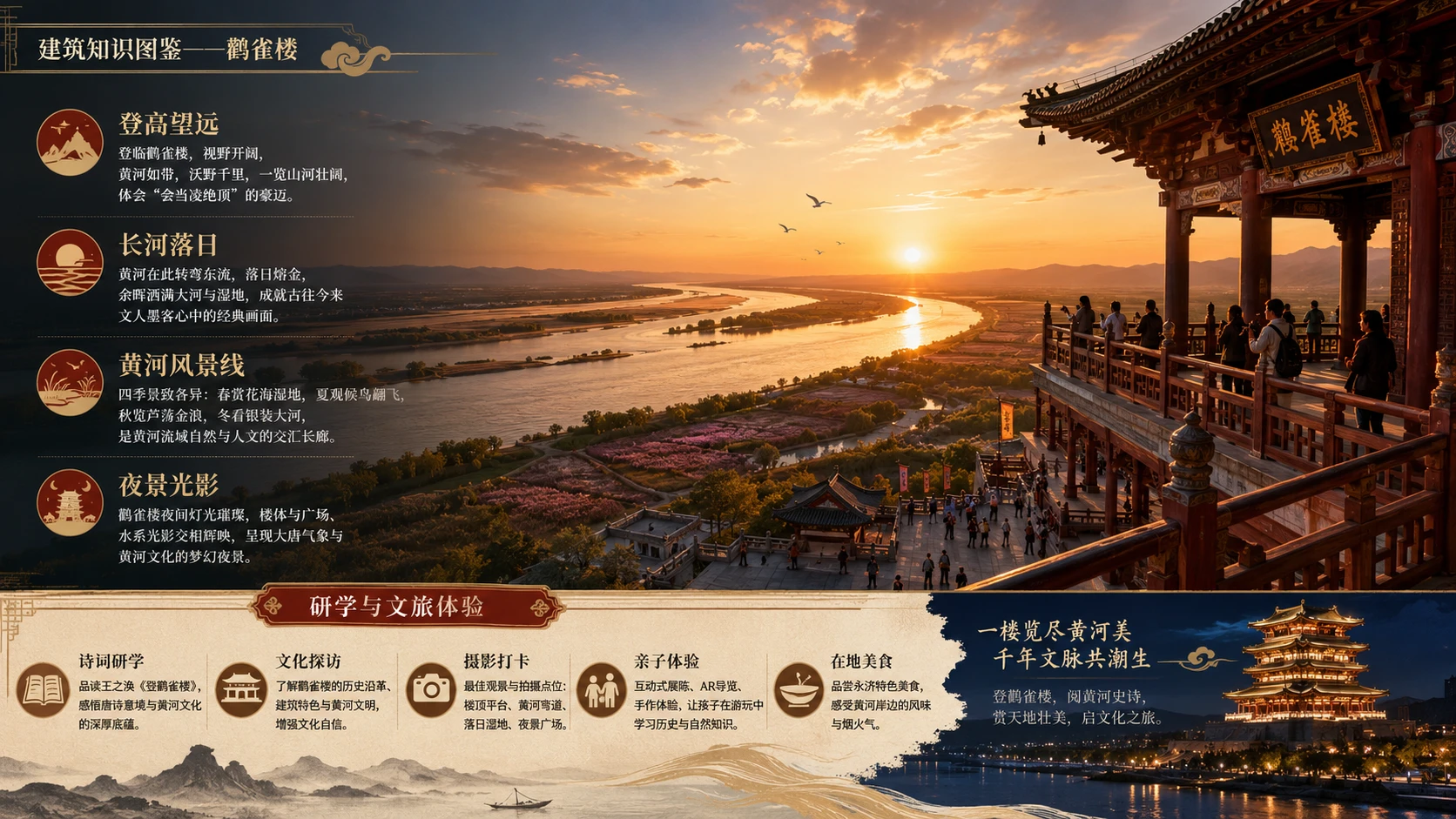 万物知识图鉴系列作品PPT——鹳雀楼【4K】 - 预览图7