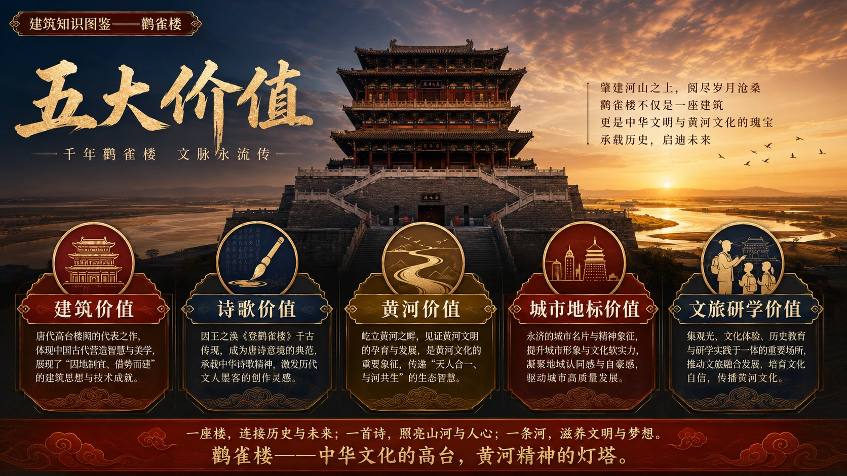 万物知识图鉴系列作品PPT——鹳雀楼【4K】 - 预览图8