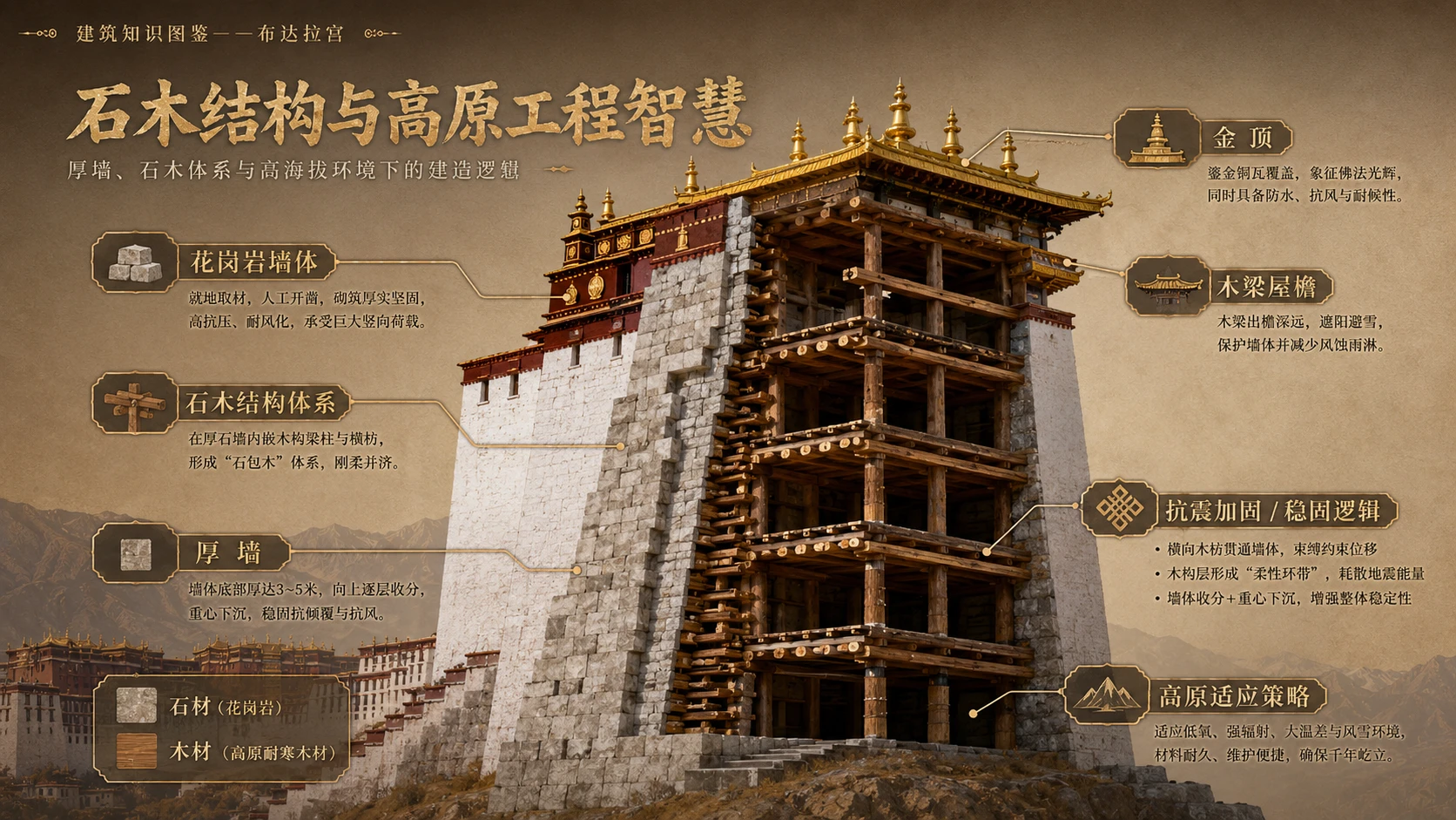 万物知识图鉴系列作品PPT——布达拉宫【4K】 - 预览图5