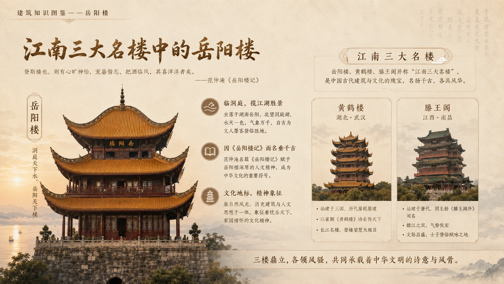万物知识图鉴系列作品PPT——岳阳楼【4K】 - 预览图2