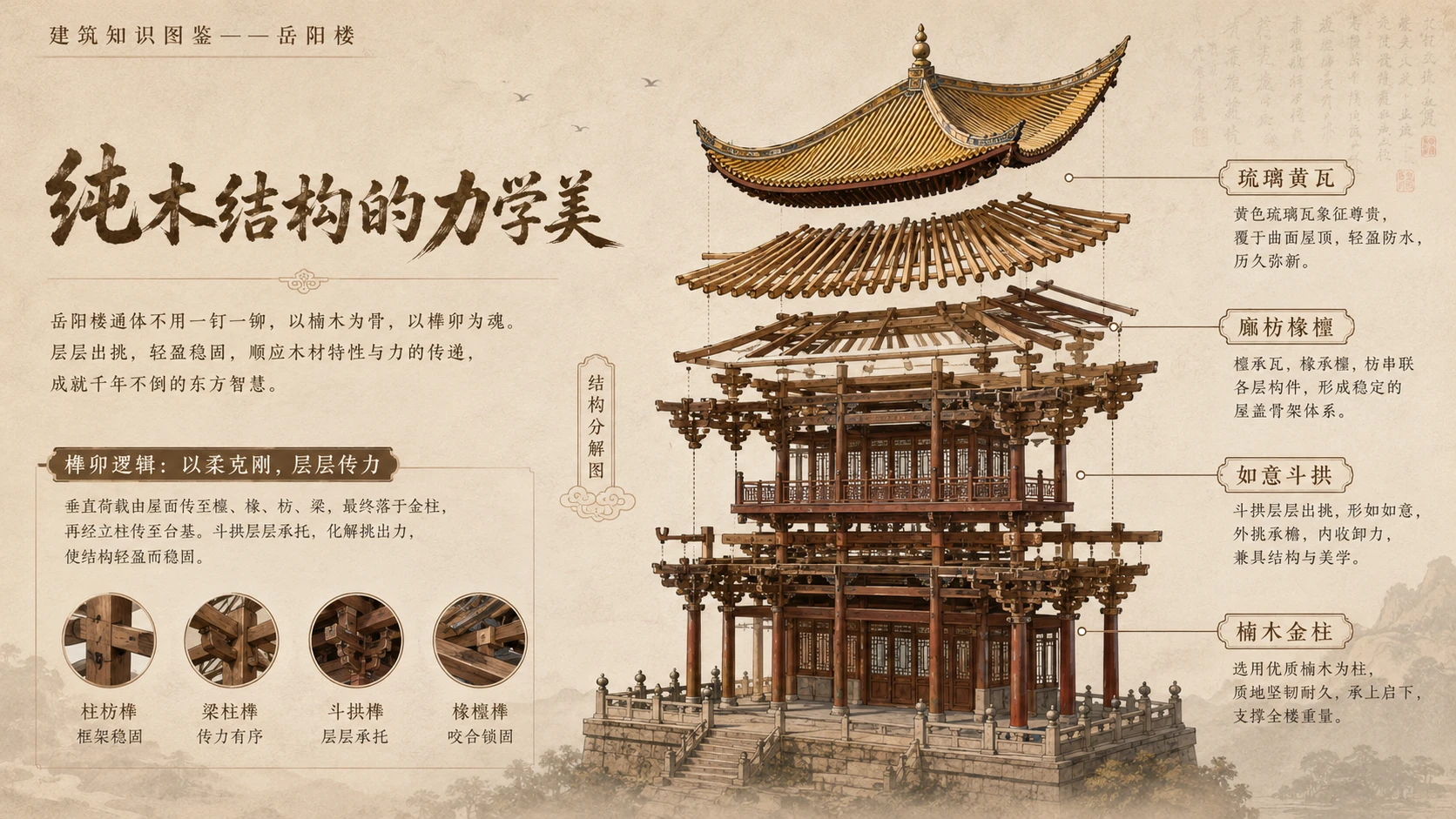 万物知识图鉴系列作品PPT——岳阳楼【4K】 - 预览图5