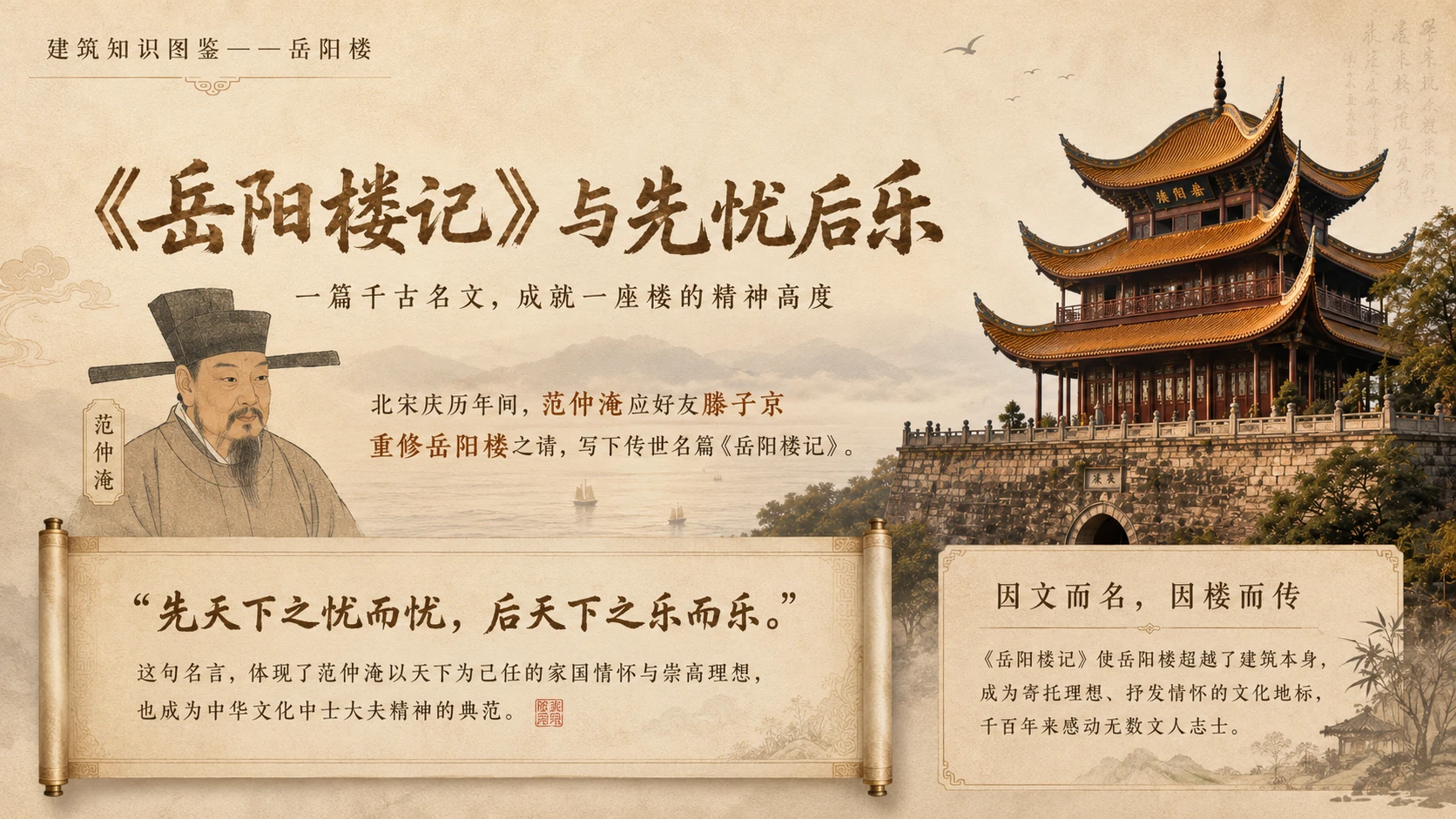 万物知识图鉴系列作品PPT——岳阳楼【4K】 - 预览图6