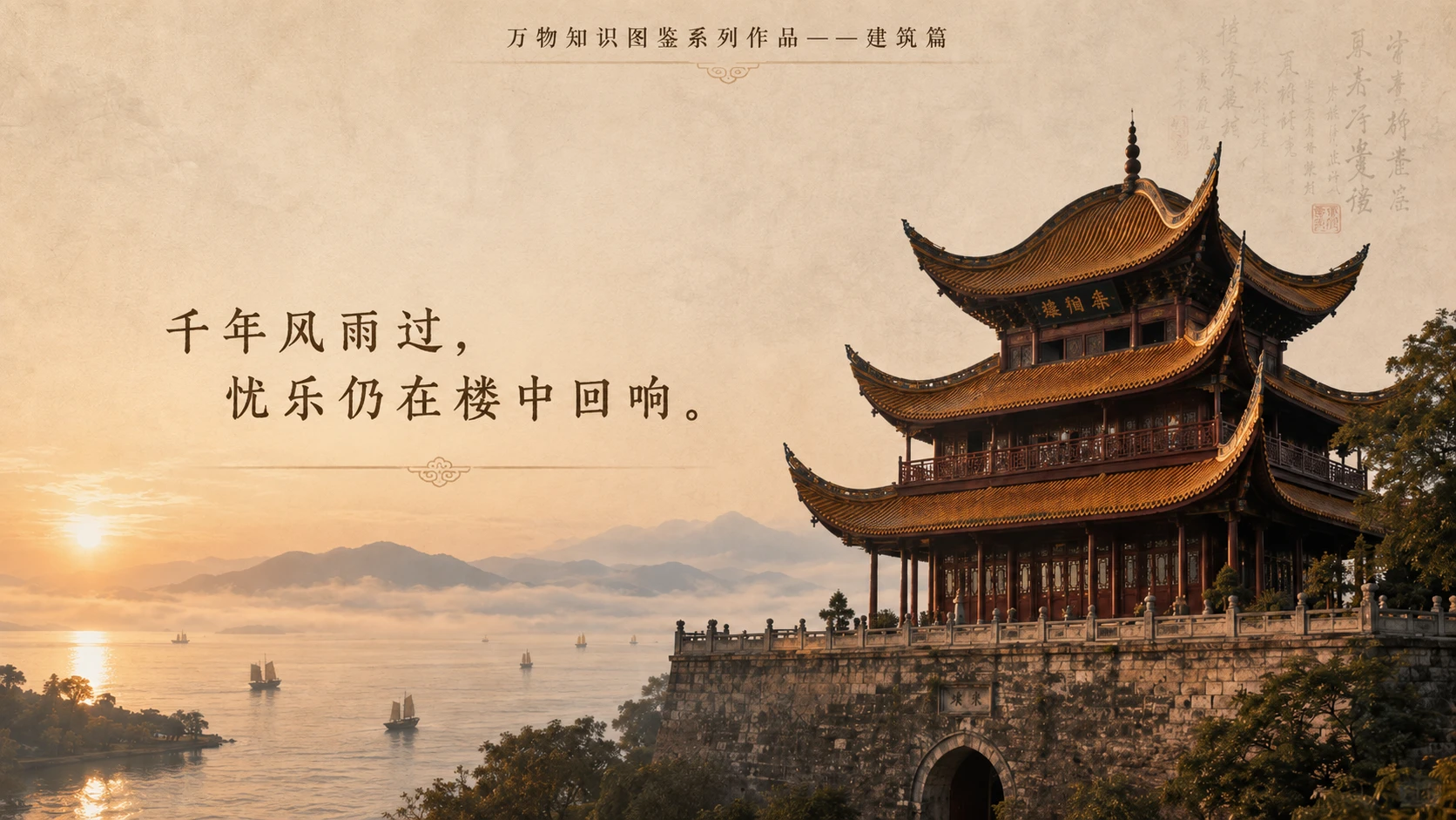 万物知识图鉴系列作品PPT——岳阳楼【4K】 - 预览图9
