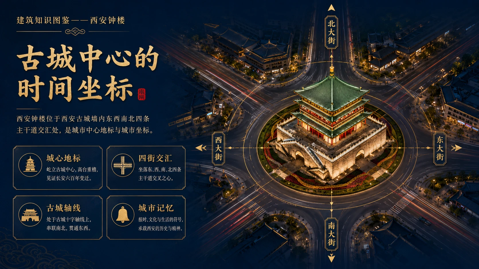 万物知识图鉴系列作品PPT——西安钟楼【4K】 - 预览图1