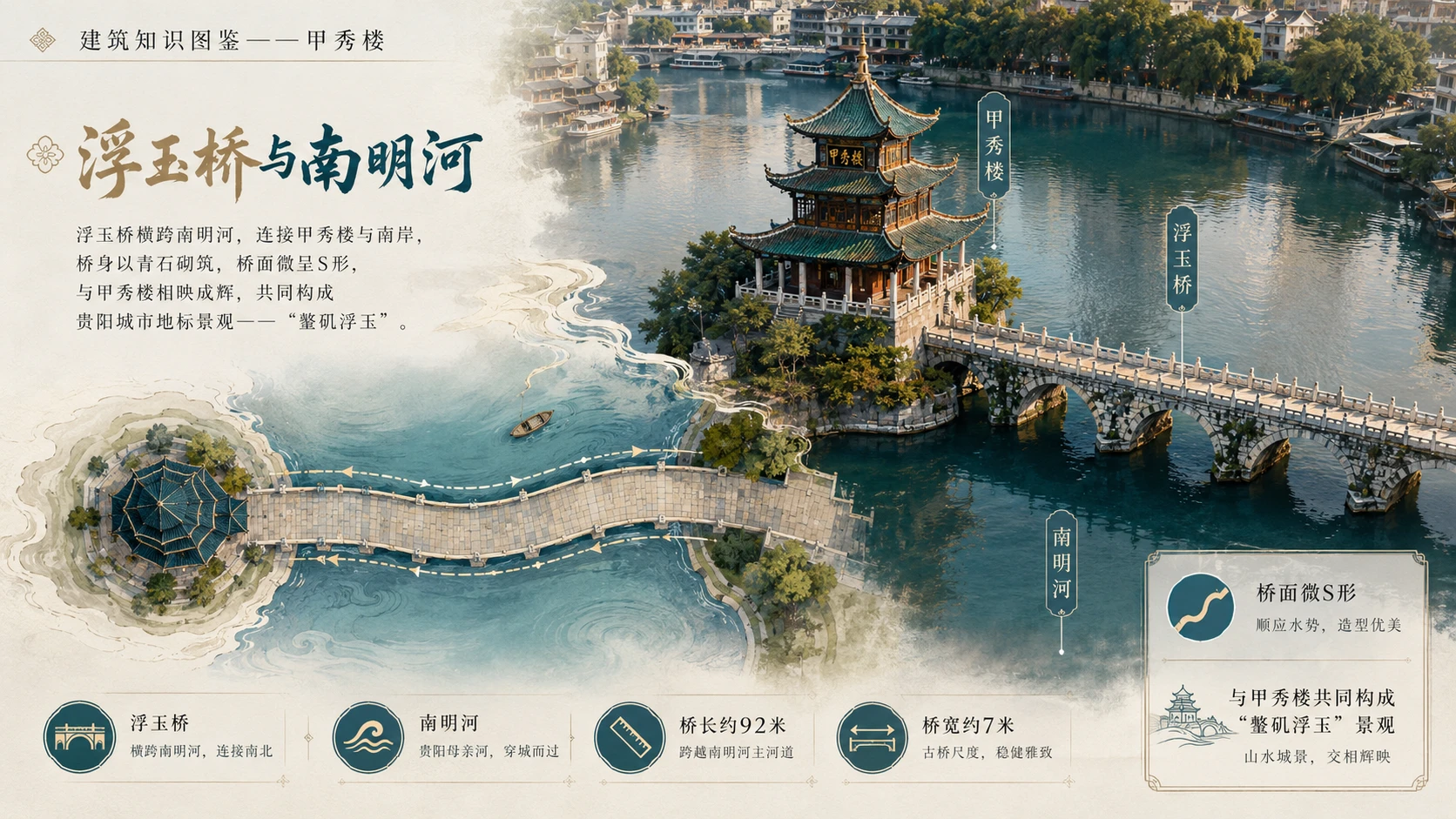 万物知识图鉴系列作品PPT——甲秀楼【4K】 - 预览图6