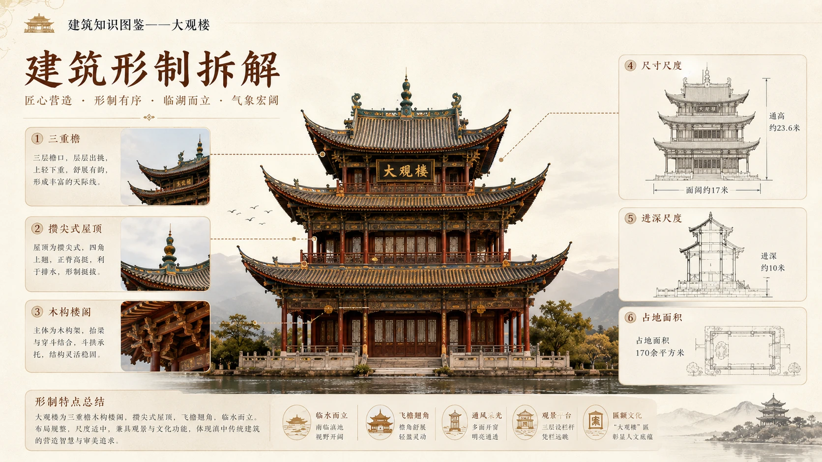 万物知识图鉴系列作品PPT——大观楼【4K】 - 预览图3