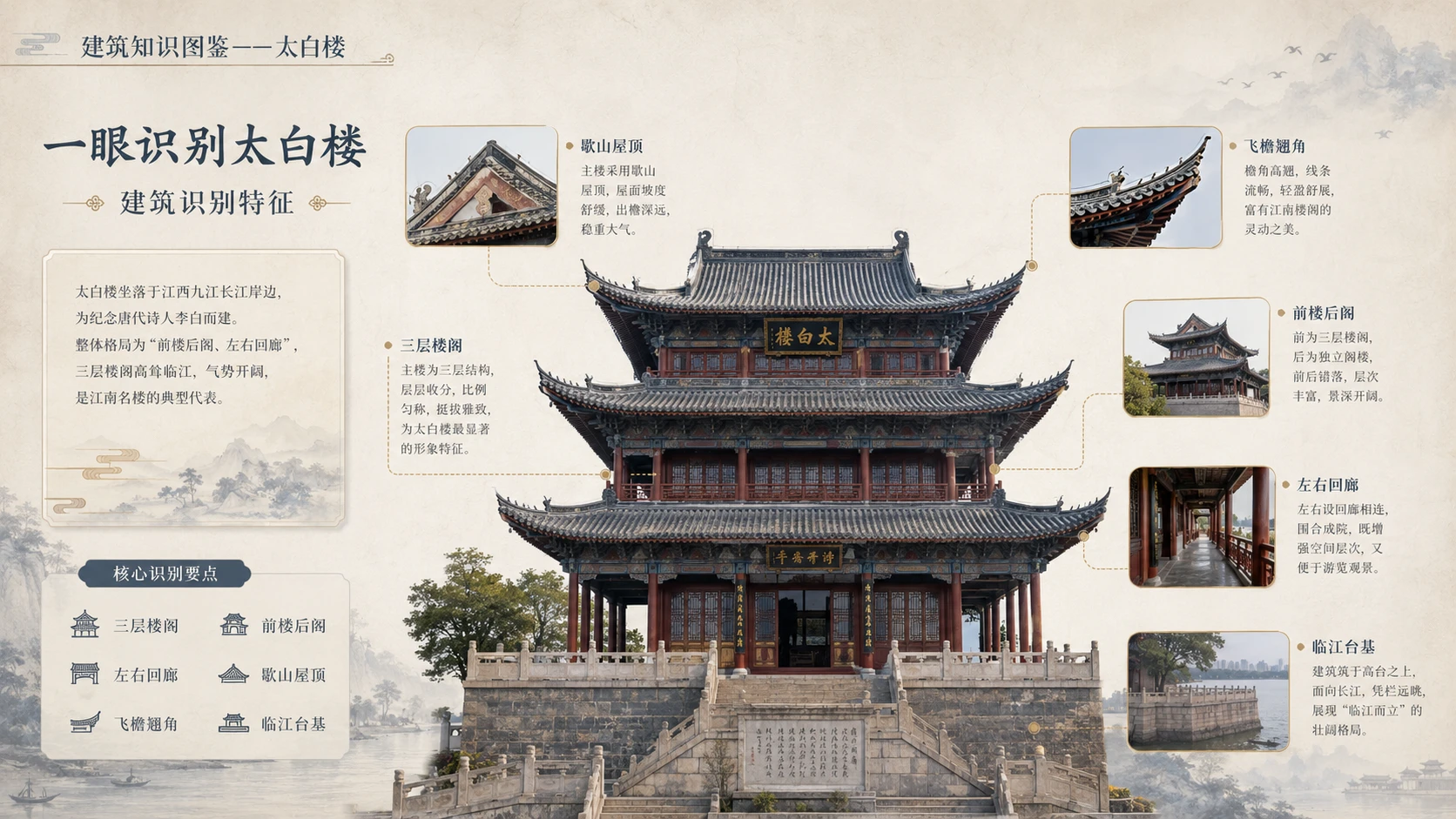 万物知识图鉴系列作品PPT——太白楼【4K】 - 预览图2