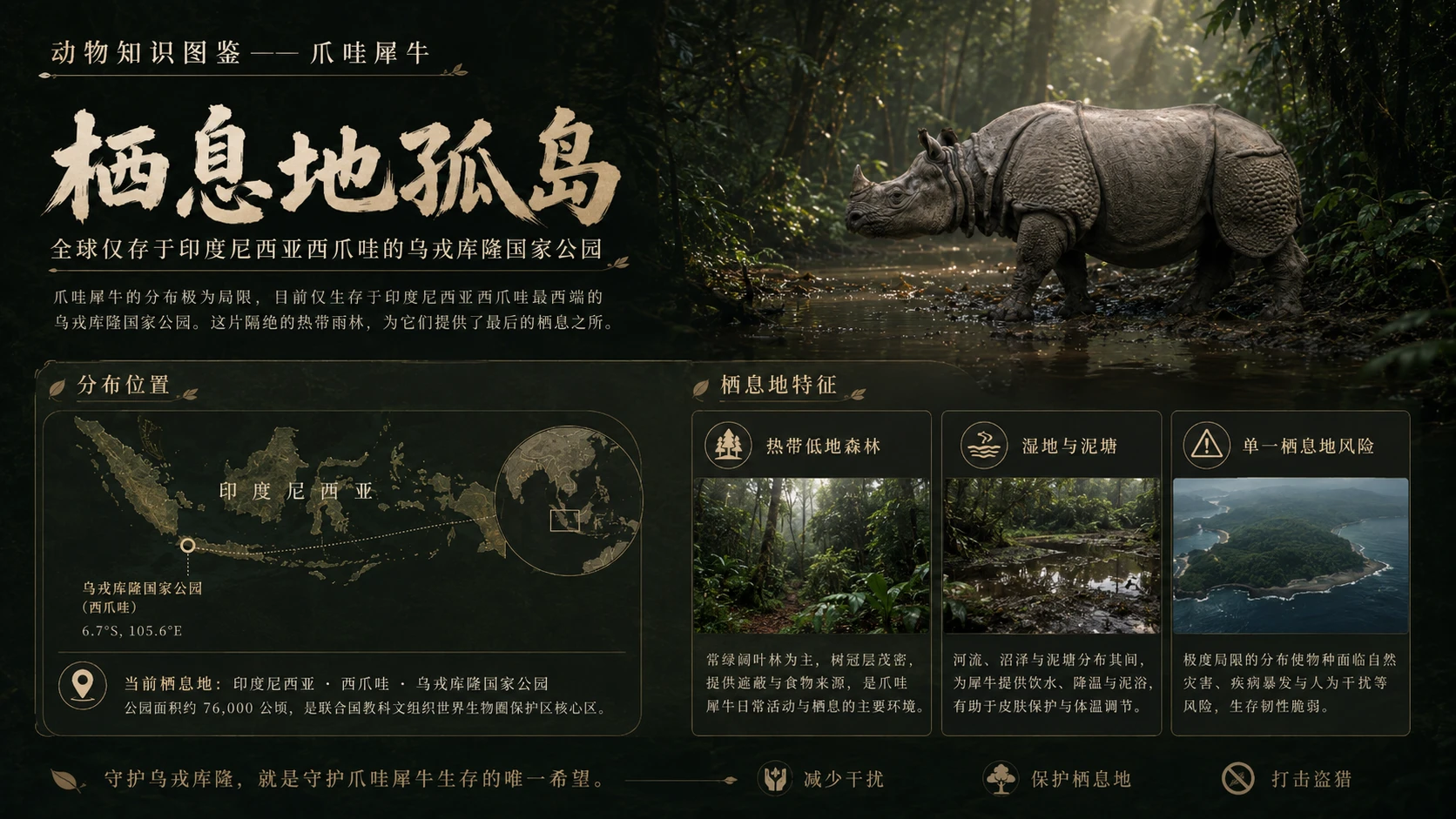 万物知识图鉴系列作品PPT——爪哇犀牛【4K】 - 预览图4