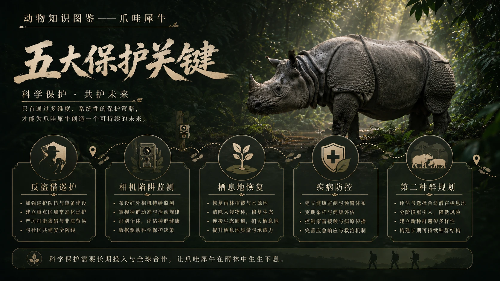 万物知识图鉴系列作品PPT——爪哇犀牛【4K】 - 预览图8
