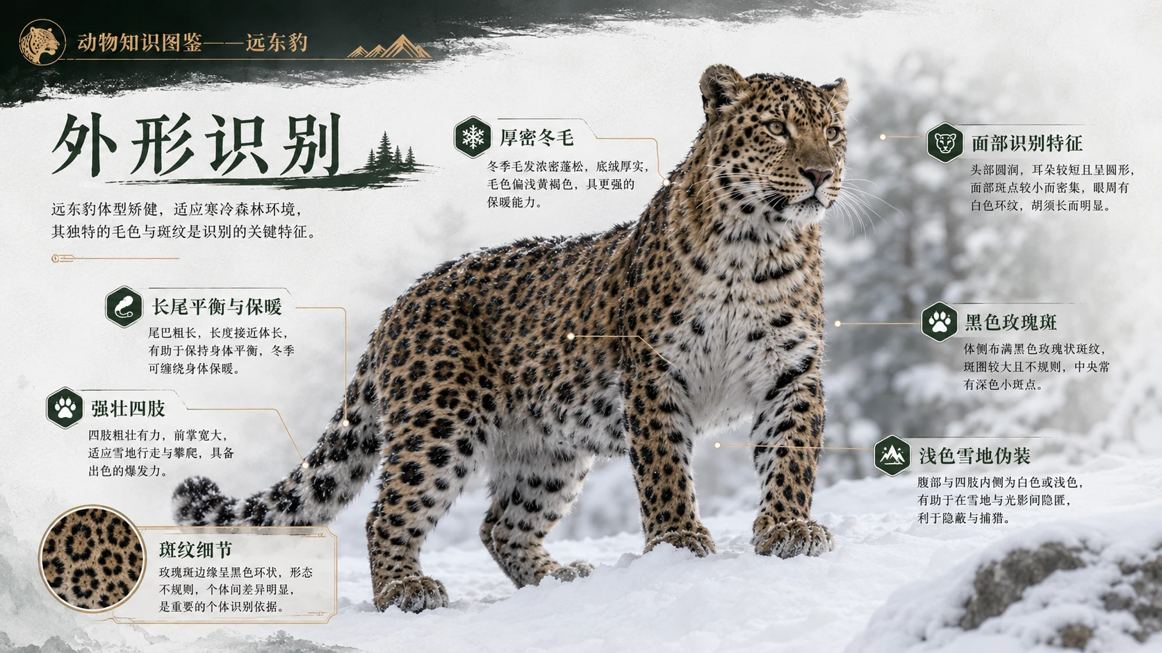 万物知识图鉴系列作品PPT——远东豹【4K】 - 预览图2