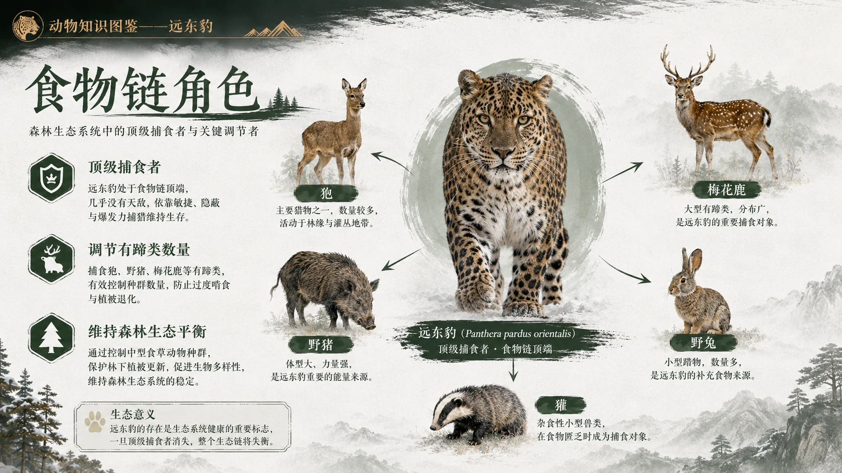 万物知识图鉴系列作品PPT——远东豹【4K】 - 预览图5
