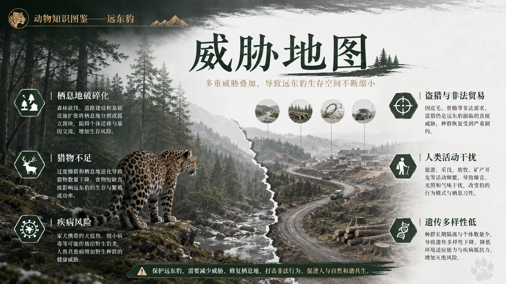 万物知识图鉴系列作品PPT——远东豹【4K】 - 预览图7