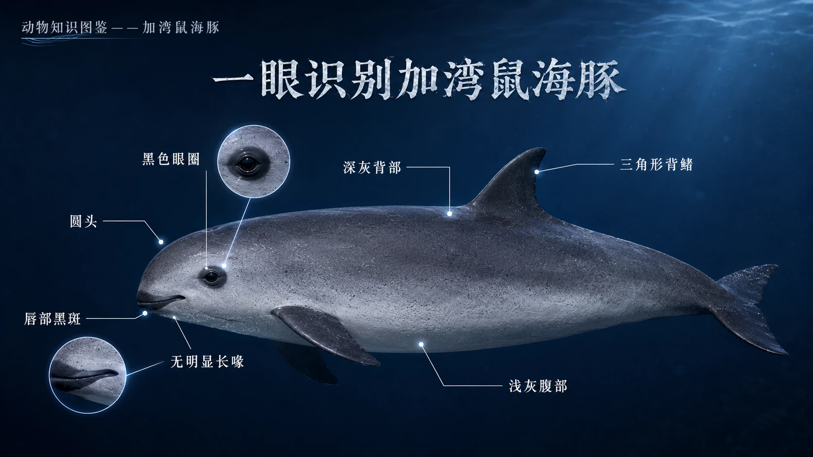万物知识图鉴系列作品PPT——加湾鼠海豚【4K】 - 预览图3