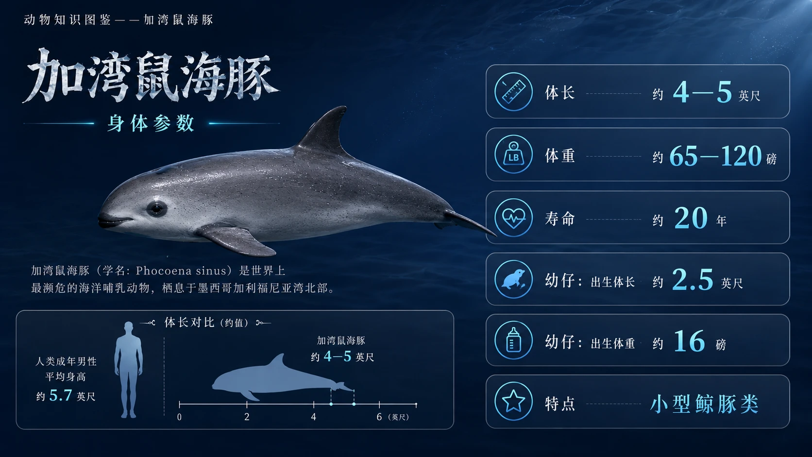 万物知识图鉴系列作品PPT——加湾鼠海豚【4K】 - 预览图4
