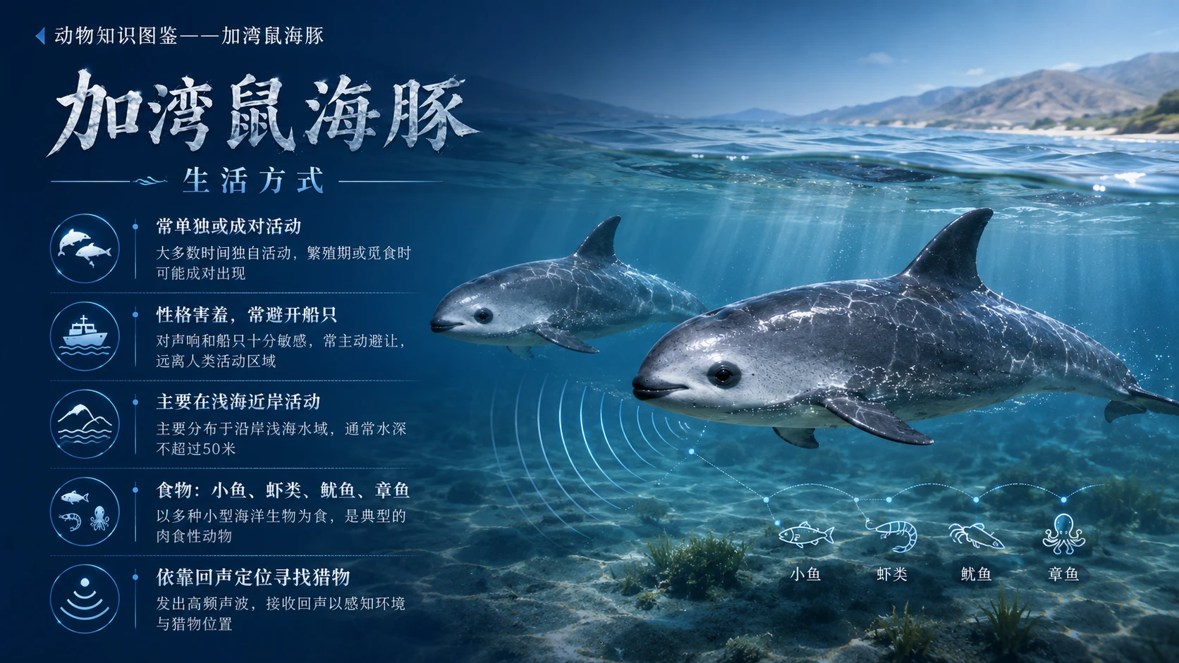 万物知识图鉴系列作品PPT——加湾鼠海豚【4K】 - 预览图5