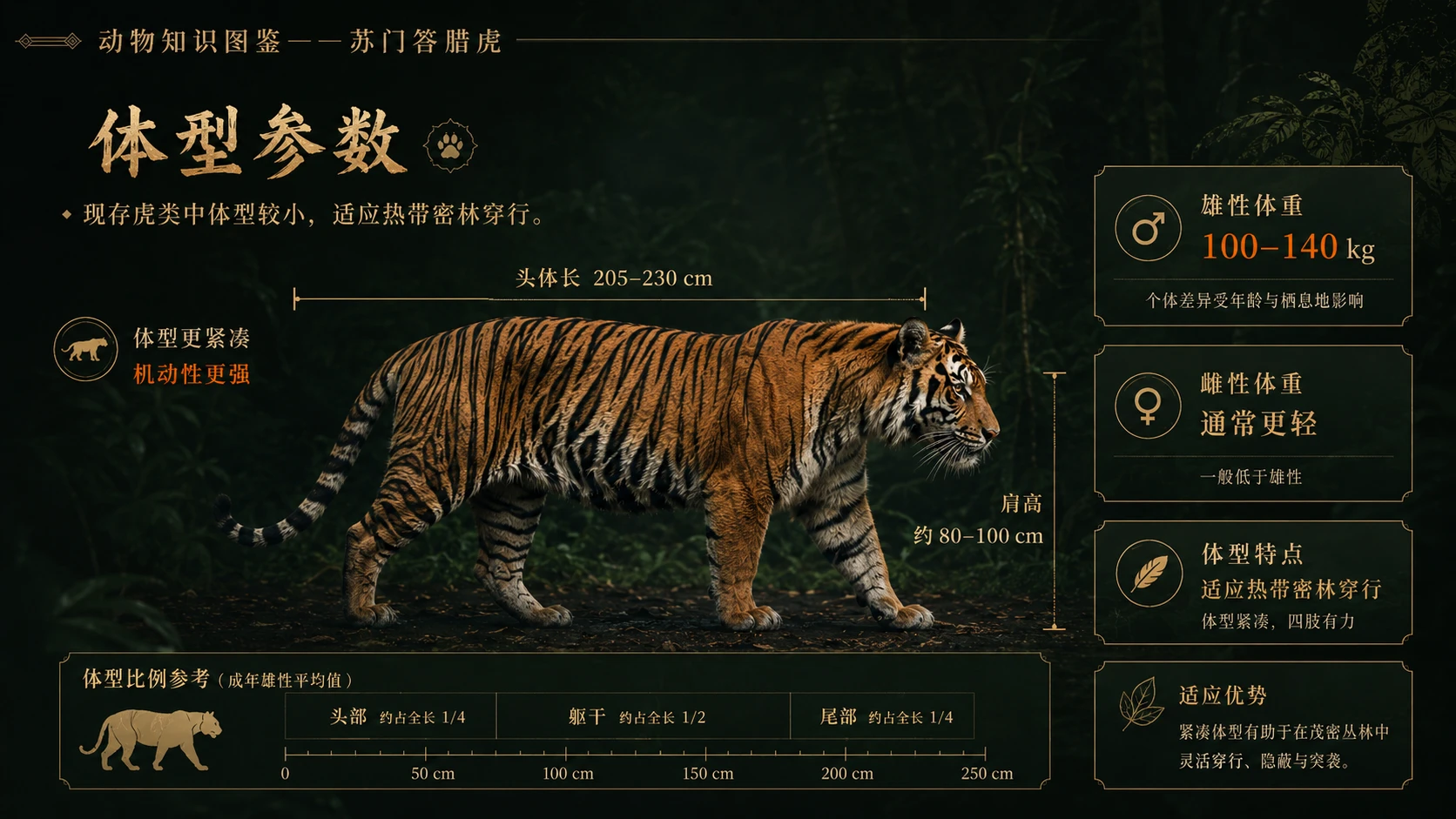 万物知识图鉴系列作品PPT——苏门答腊虎【4K】 - 预览图3