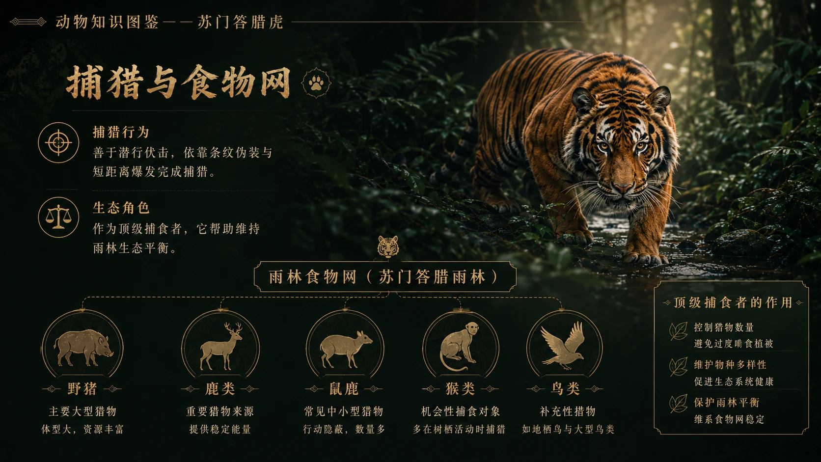 万物知识图鉴系列作品PPT——苏门答腊虎【4K】 - 预览图5