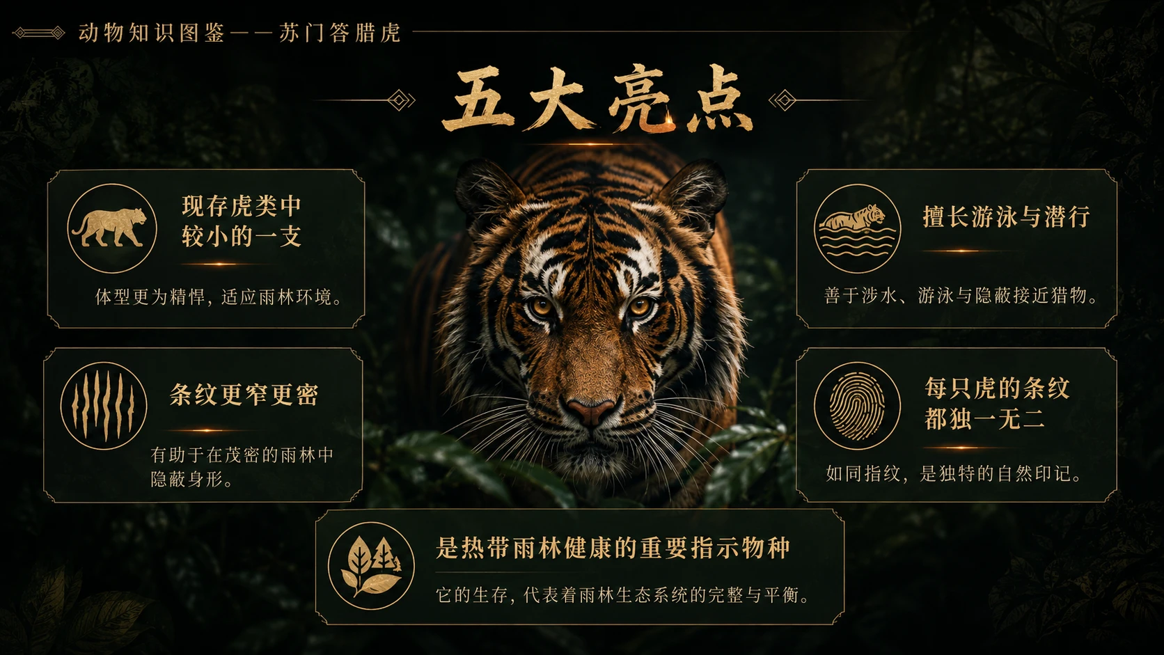 万物知识图鉴系列作品PPT——苏门答腊虎【4K】 - 预览图8