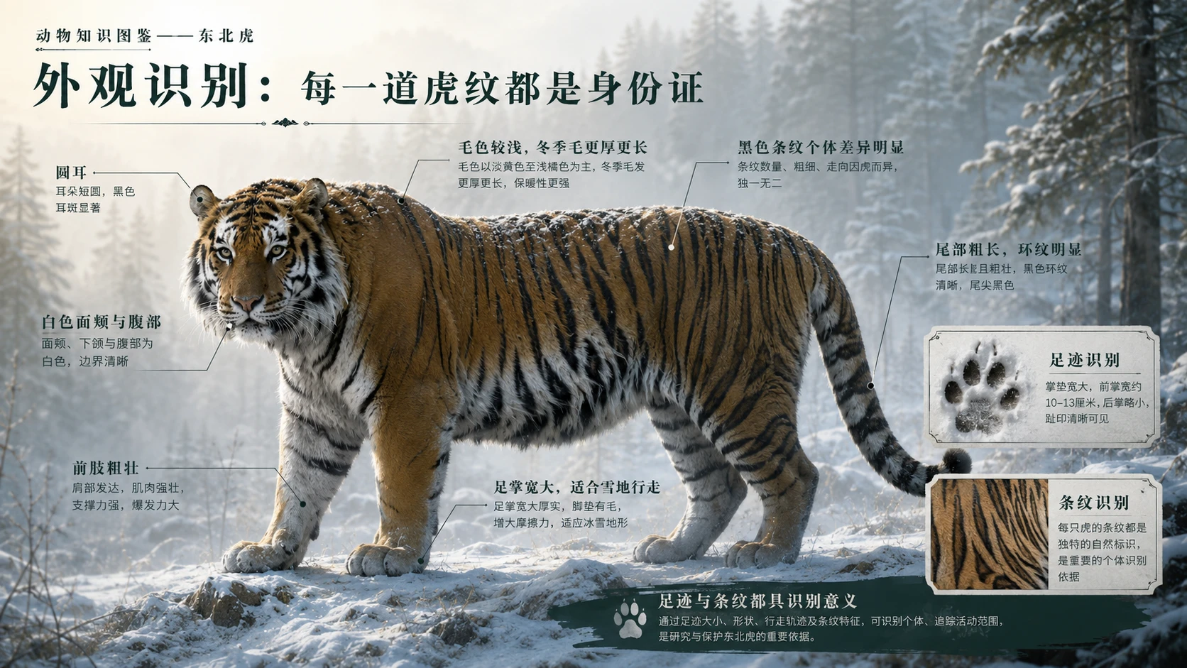 万物知识图鉴系列作品PPT——东北虎【4K】 - 预览图2