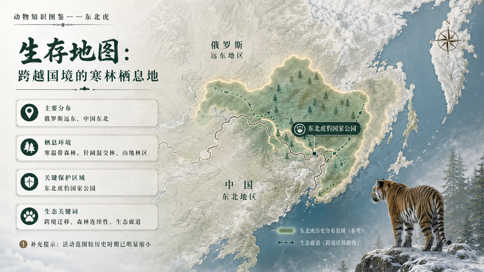 万物知识图鉴系列作品PPT——东北虎【4K】 - 预览图3