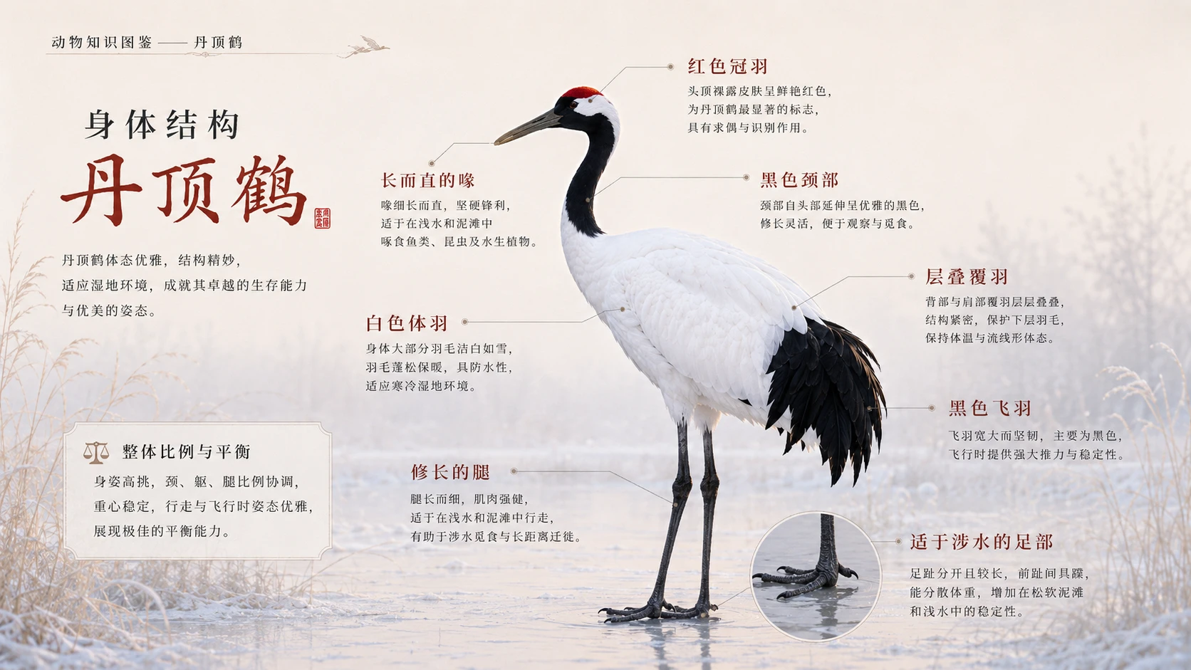 万物知识图鉴系列作品PPT——丹顶鹤【4K】 - 预览图3