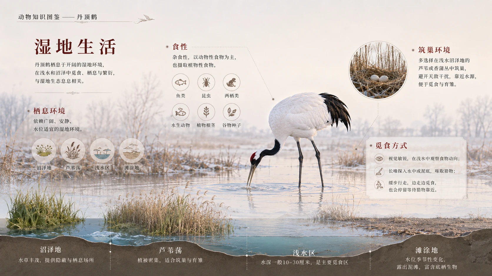 万物知识图鉴系列作品PPT——丹顶鹤【4K】 - 预览图4