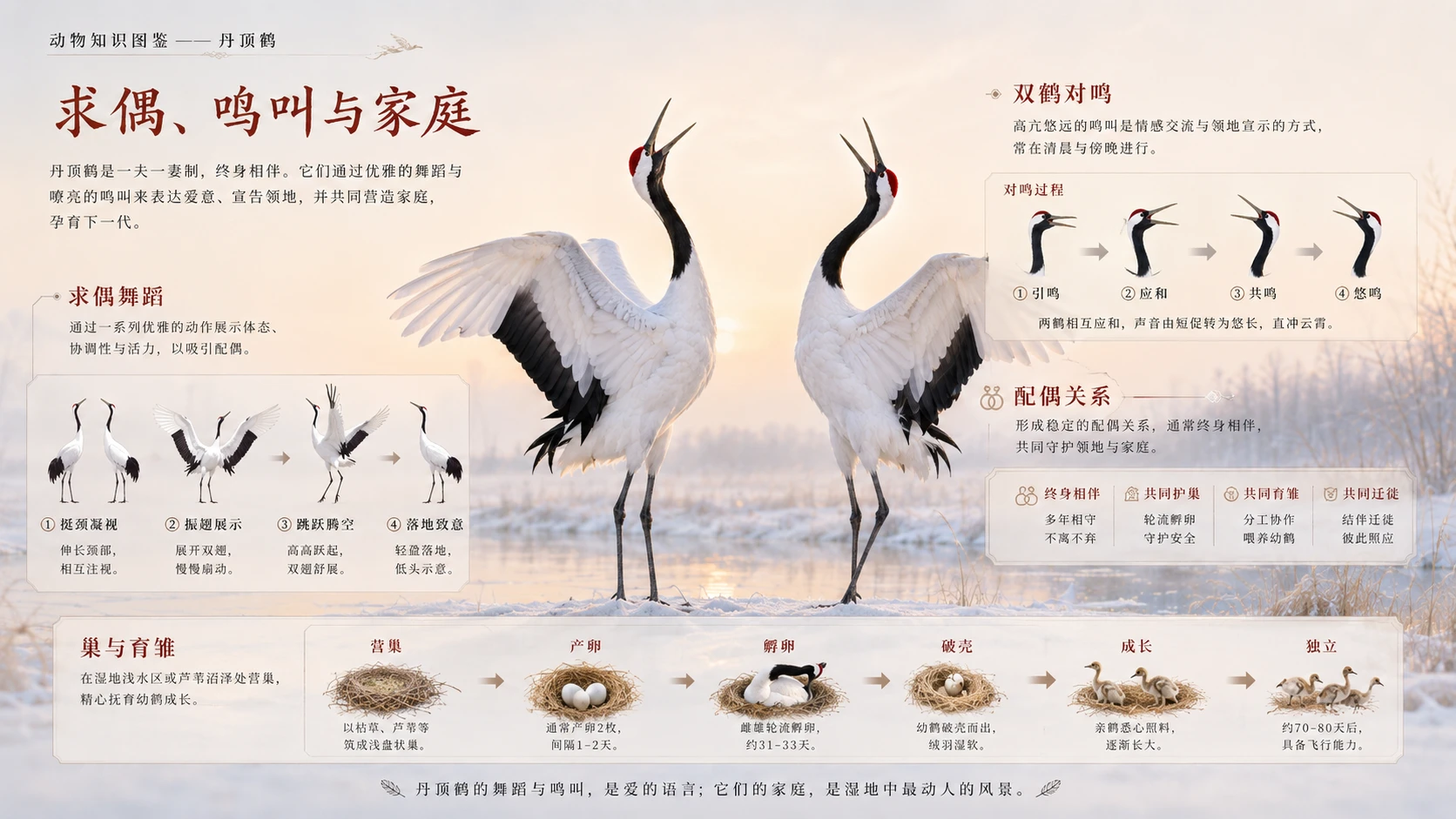 万物知识图鉴系列作品PPT——丹顶鹤【4K】 - 预览图6