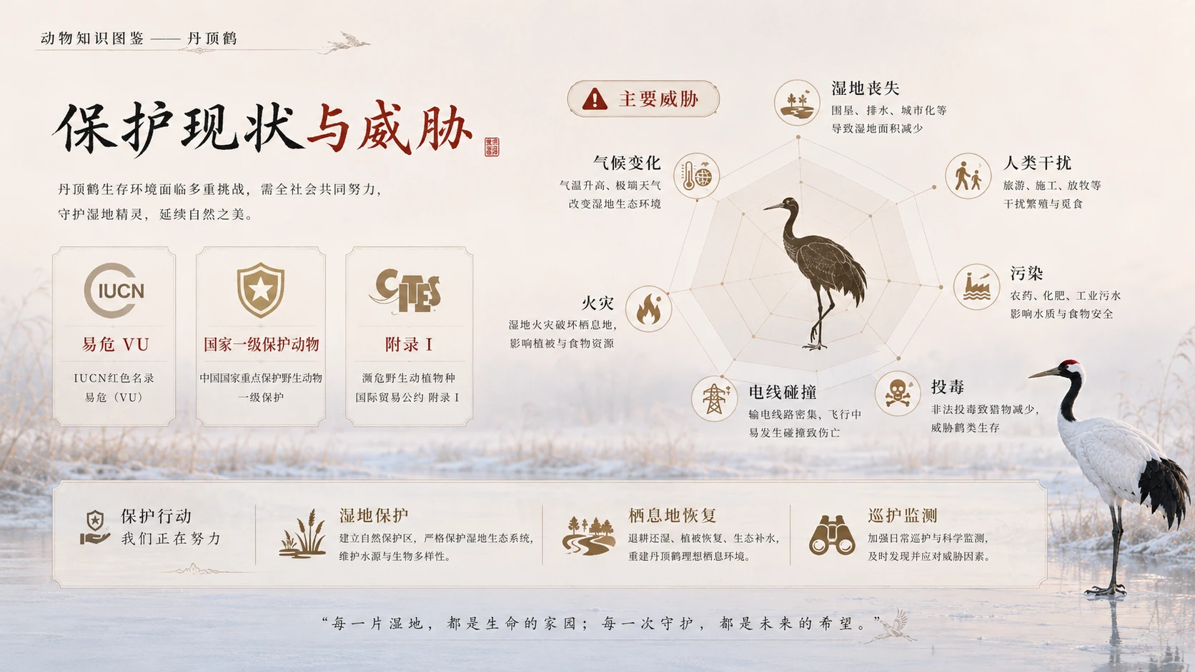 万物知识图鉴系列作品PPT——丹顶鹤【4K】 - 预览图7