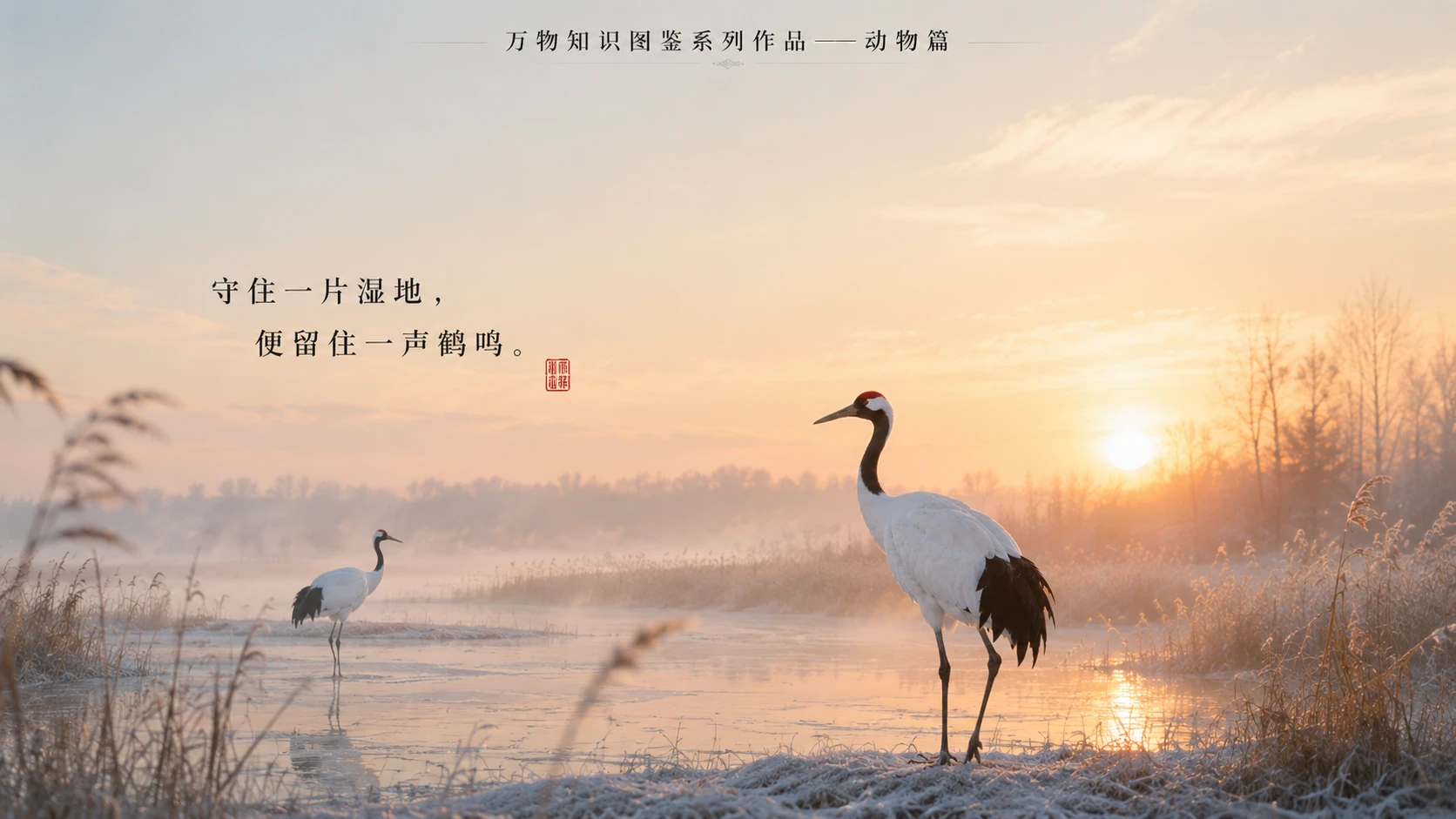 万物知识图鉴系列作品PPT——丹顶鹤【4K】 - 预览图9