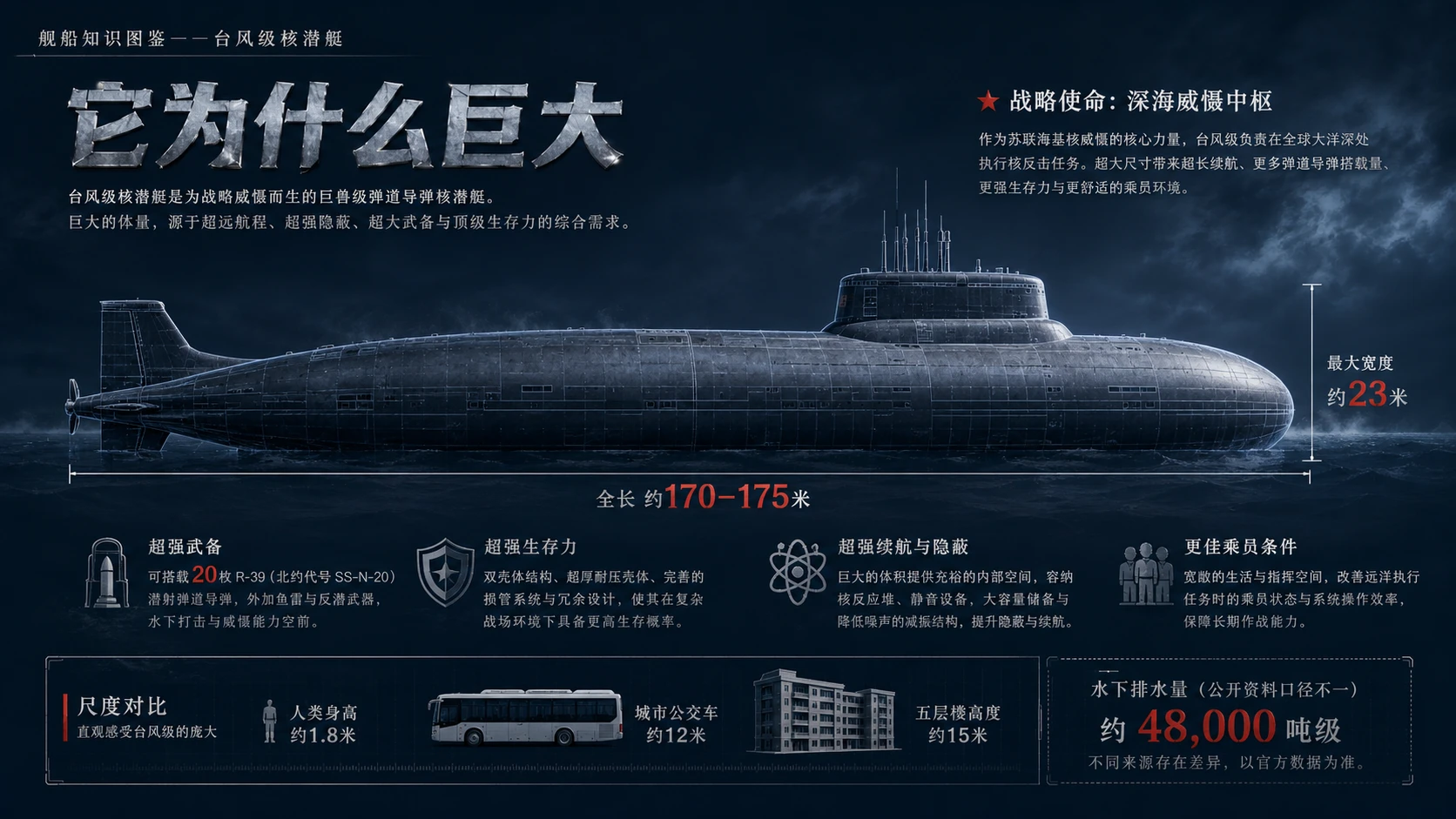 万物知识图鉴系列作品PPT——台风级核潜艇【4K】 - 预览图1