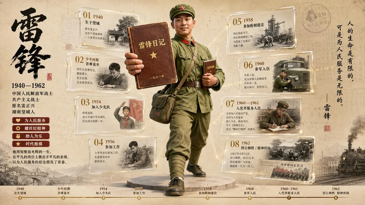 小学课本里的革命英雄破框立像档案PPT - 预览图13