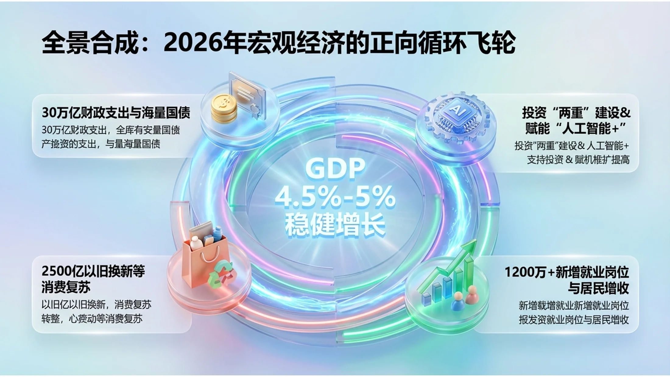 微软Fluent设计3D玻璃风格政府工作报告PPT - 预览图10