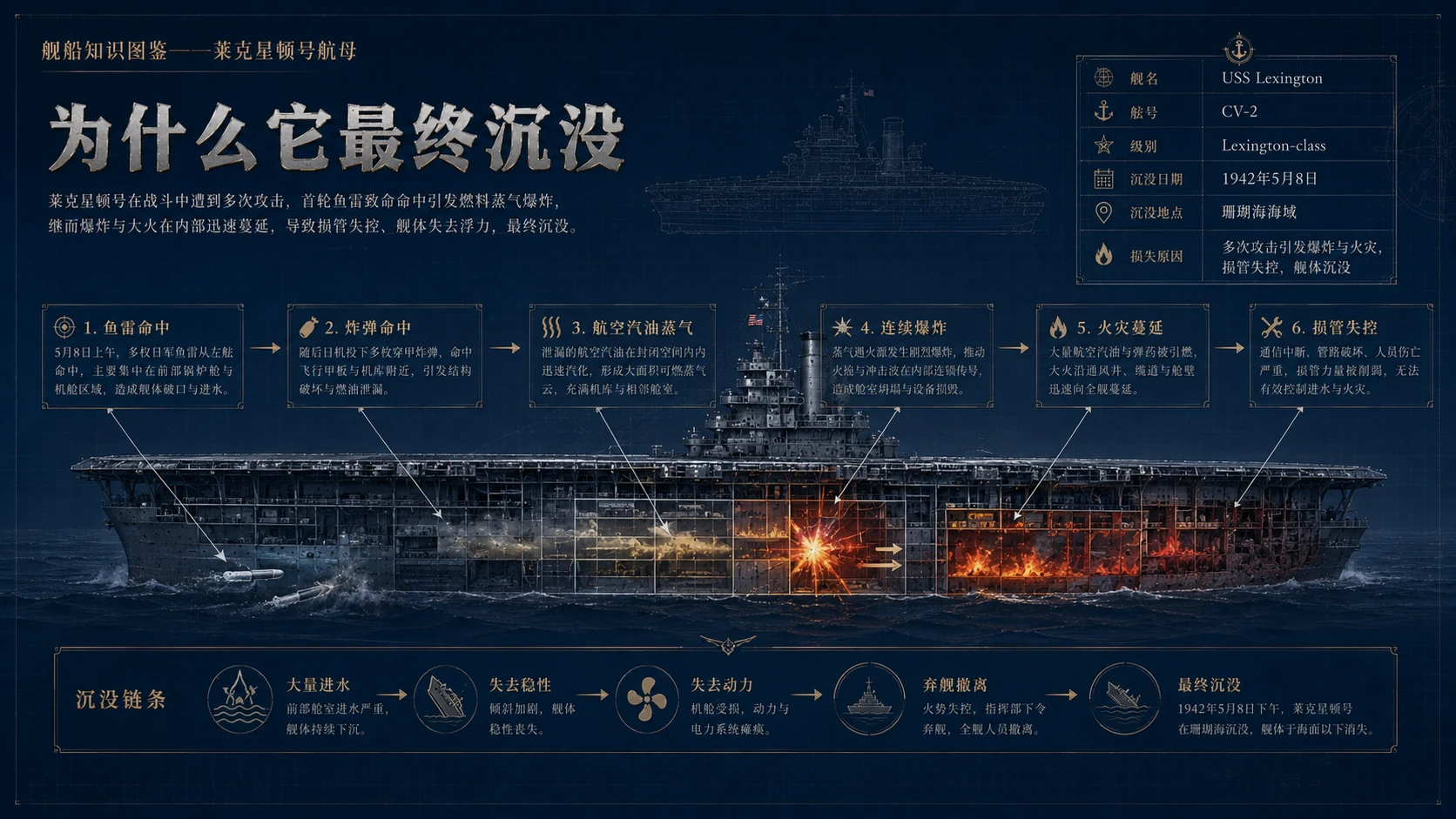 万物知识图鉴系列作品PPT——莱克星顿号航母【4K】 - 预览图8