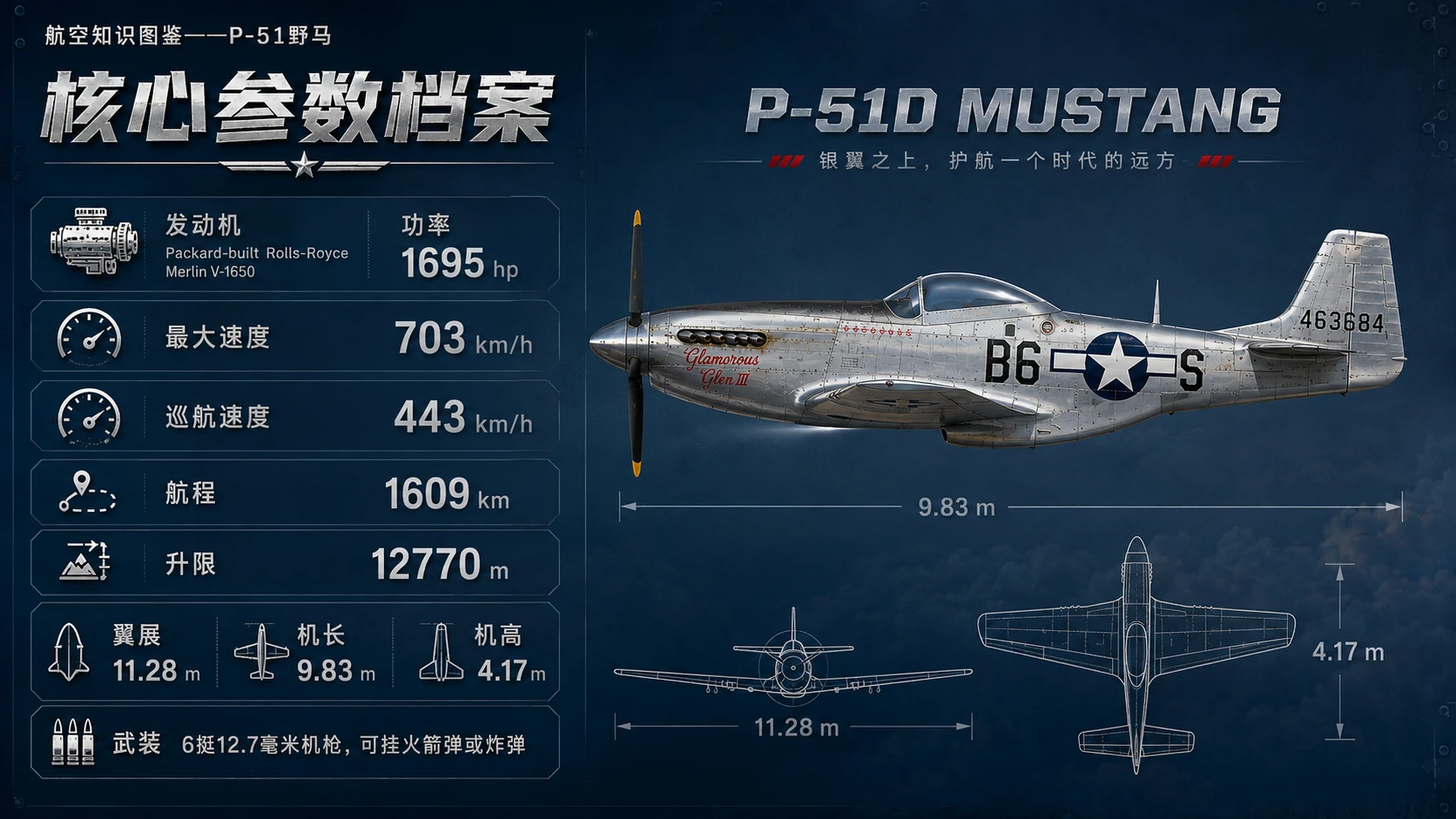 万物知识图鉴系列作品PPT——P-51野马【4K】 - 预览图2
